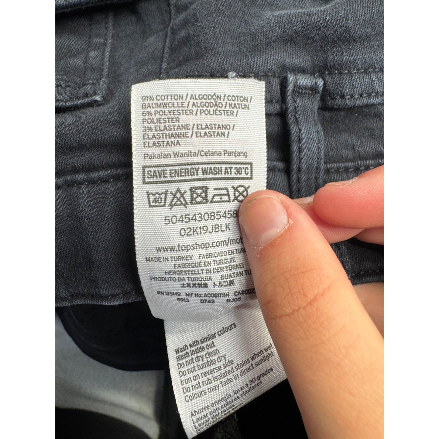 Topshop Moto Jamie Skinny Jeans W32 L34 Black Denim #7934