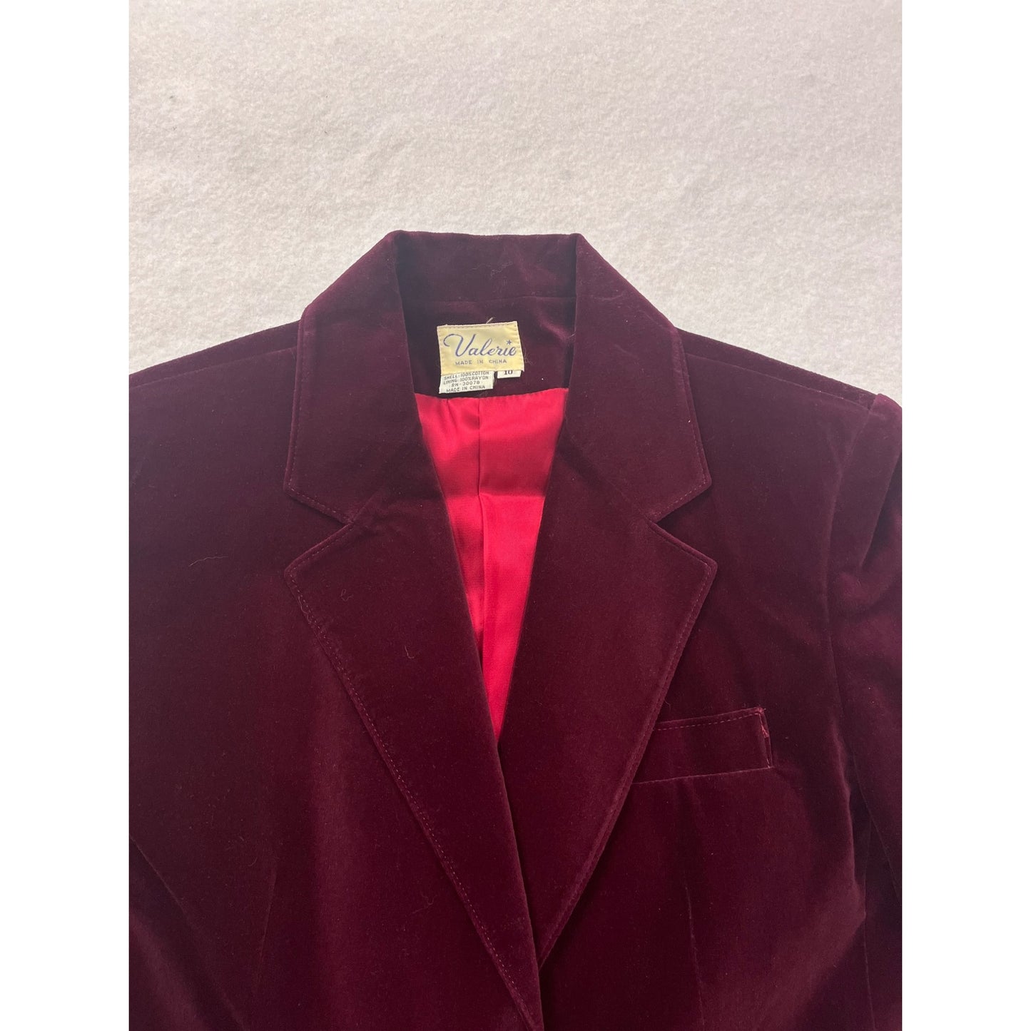 Women’s Vintage Valerie Maroon Velvet Blazer -2763