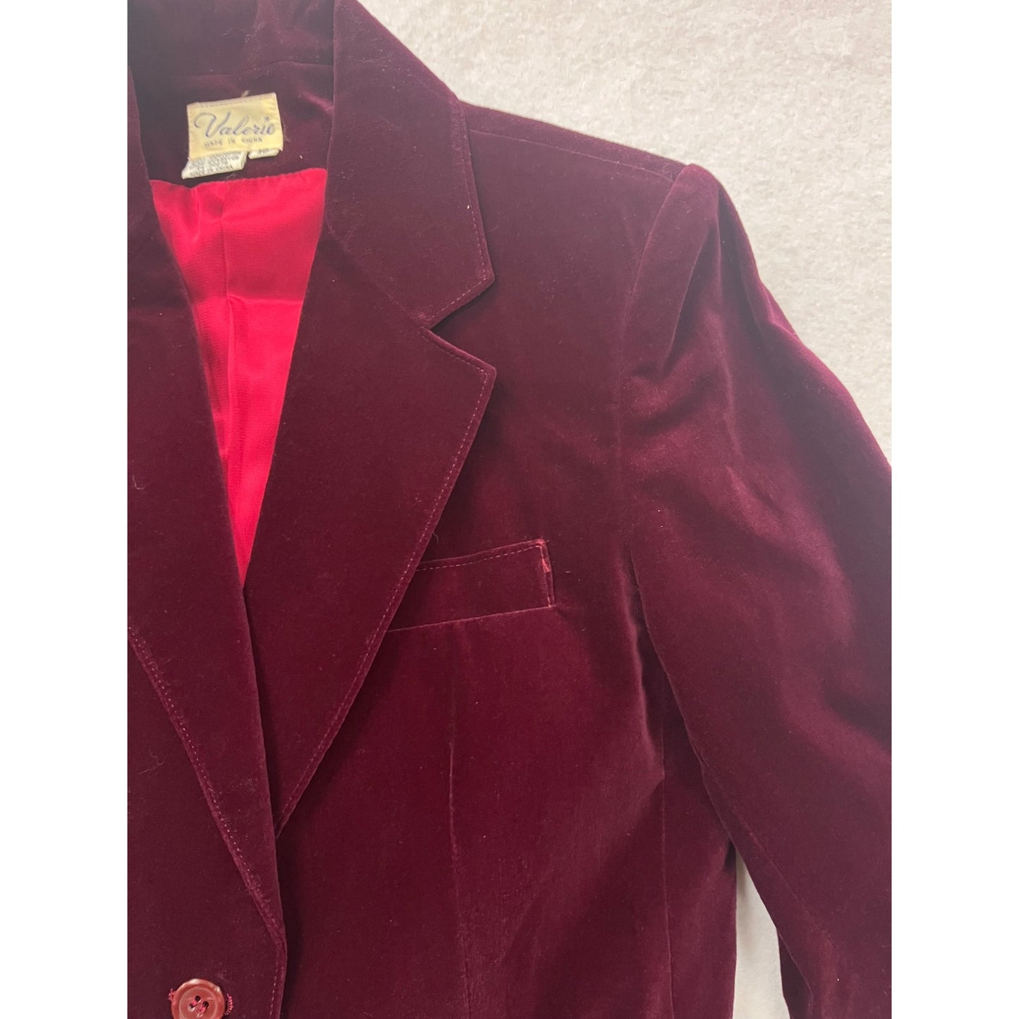 Women’s Vintage Valerie Maroon Velvet Blazer -2763