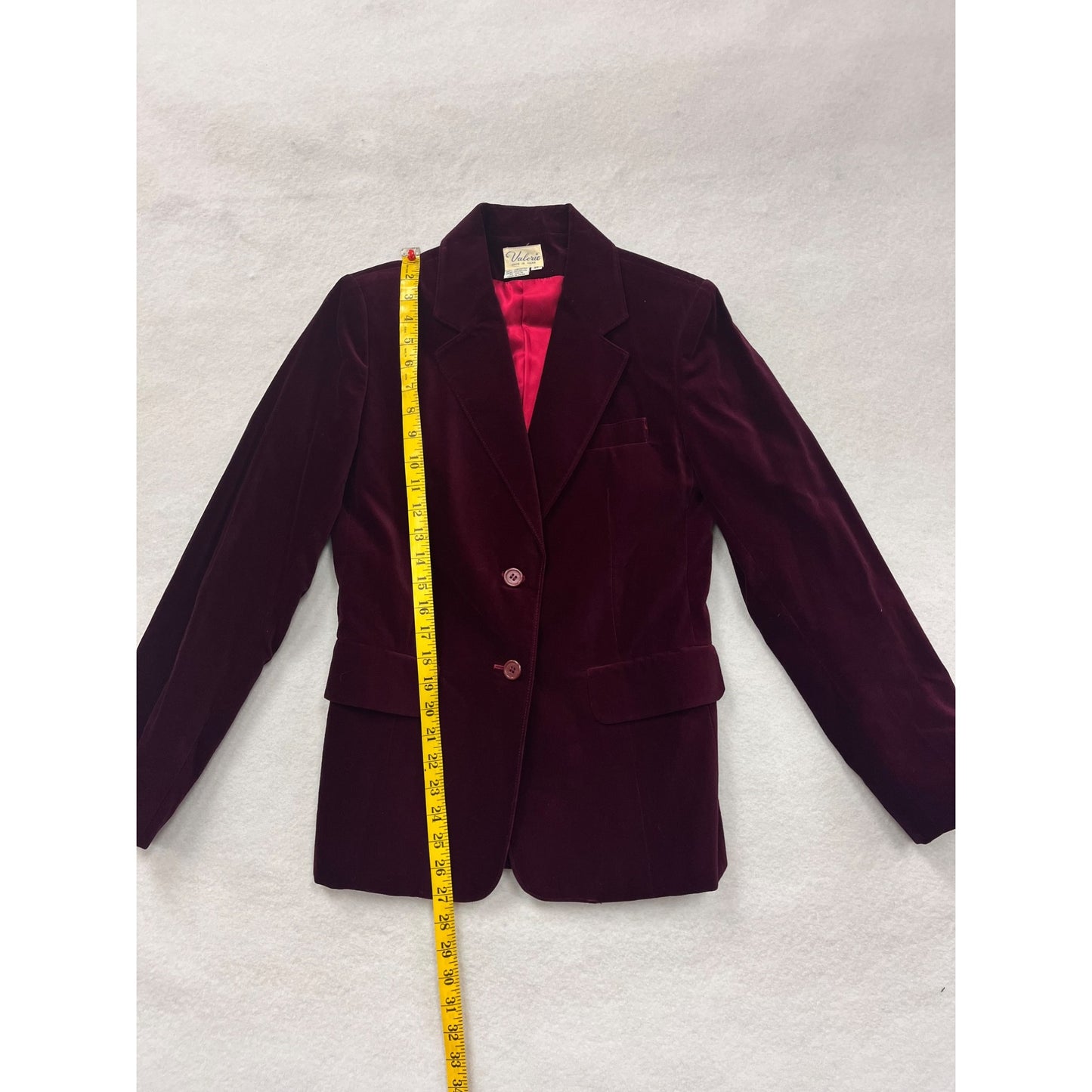 Women’s Vintage Valerie Maroon Velvet Blazer -2763