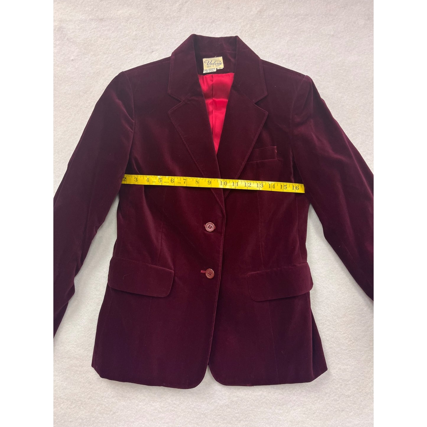 Women’s Vintage Valerie Maroon Velvet Blazer -2763
