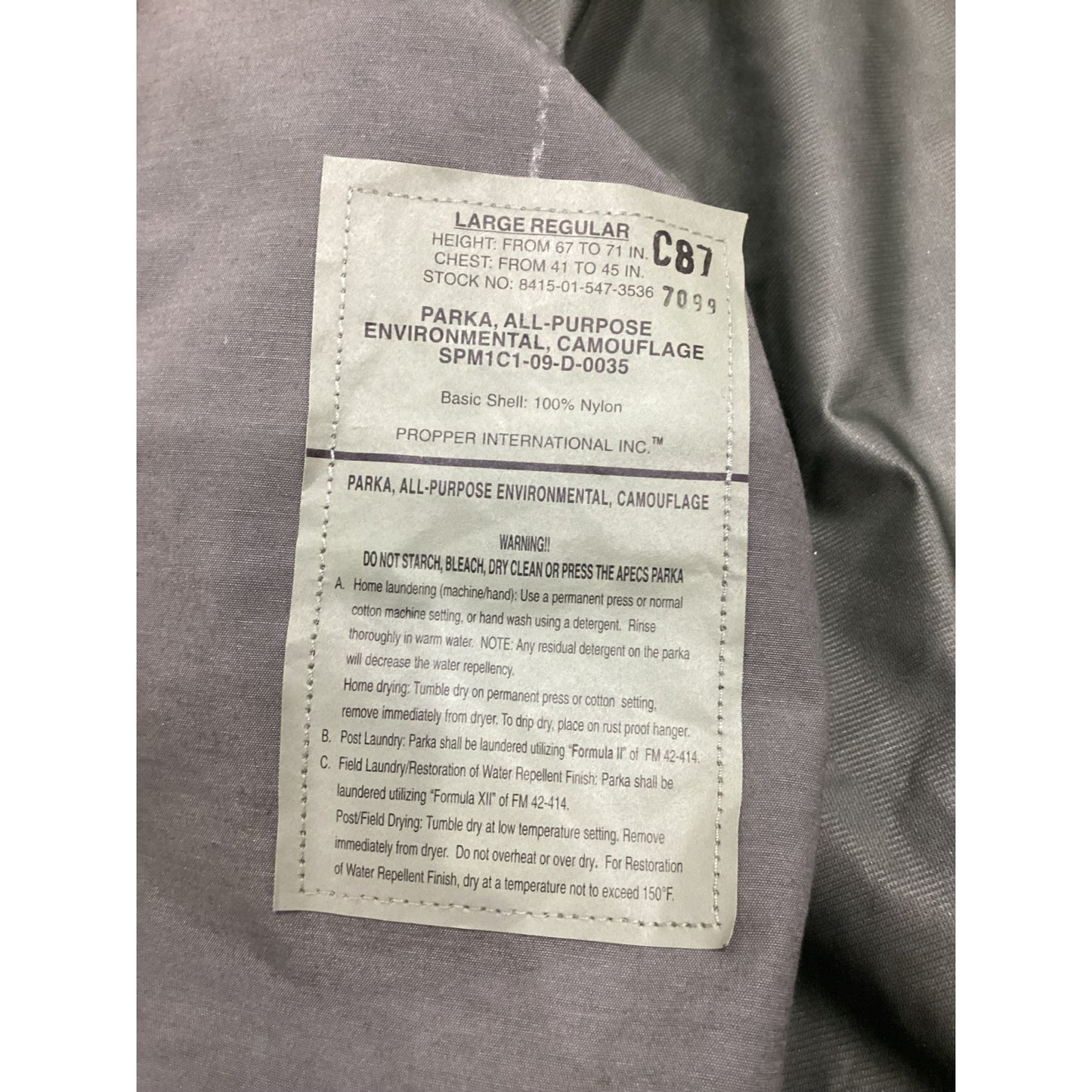 USAF Tiger Camo Gore-Tex Military Parka
