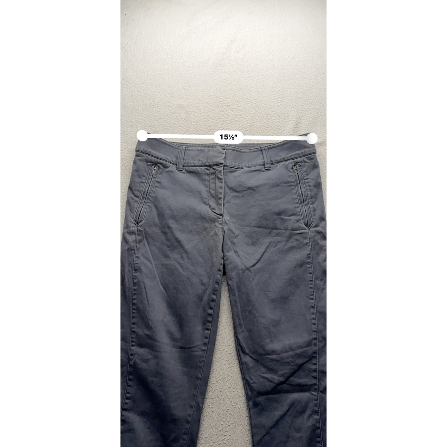 Loft Gray Slim-Fit Chino Pants Size 8 Cotton Blend #163B