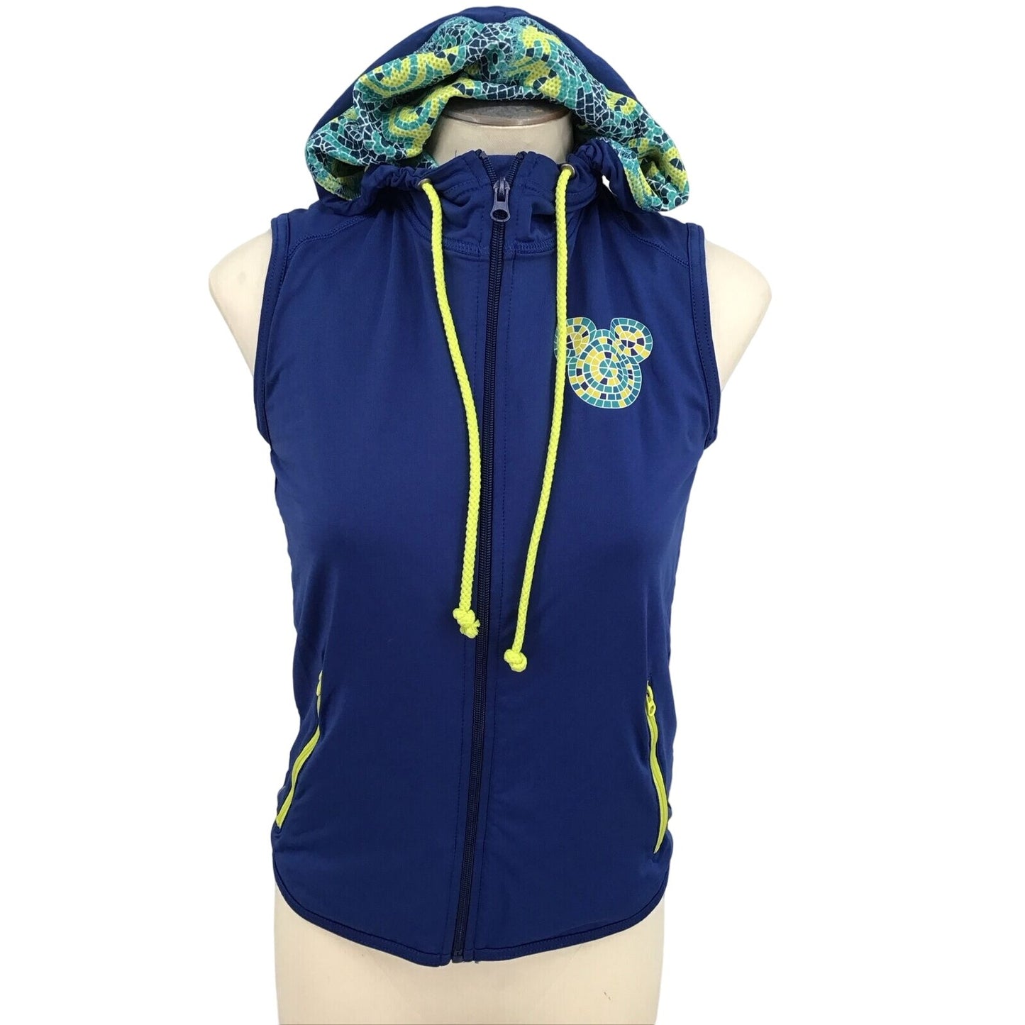 Disney Parks Mickey Mouse Sleeveless Hoodie Vest Full Zip #016