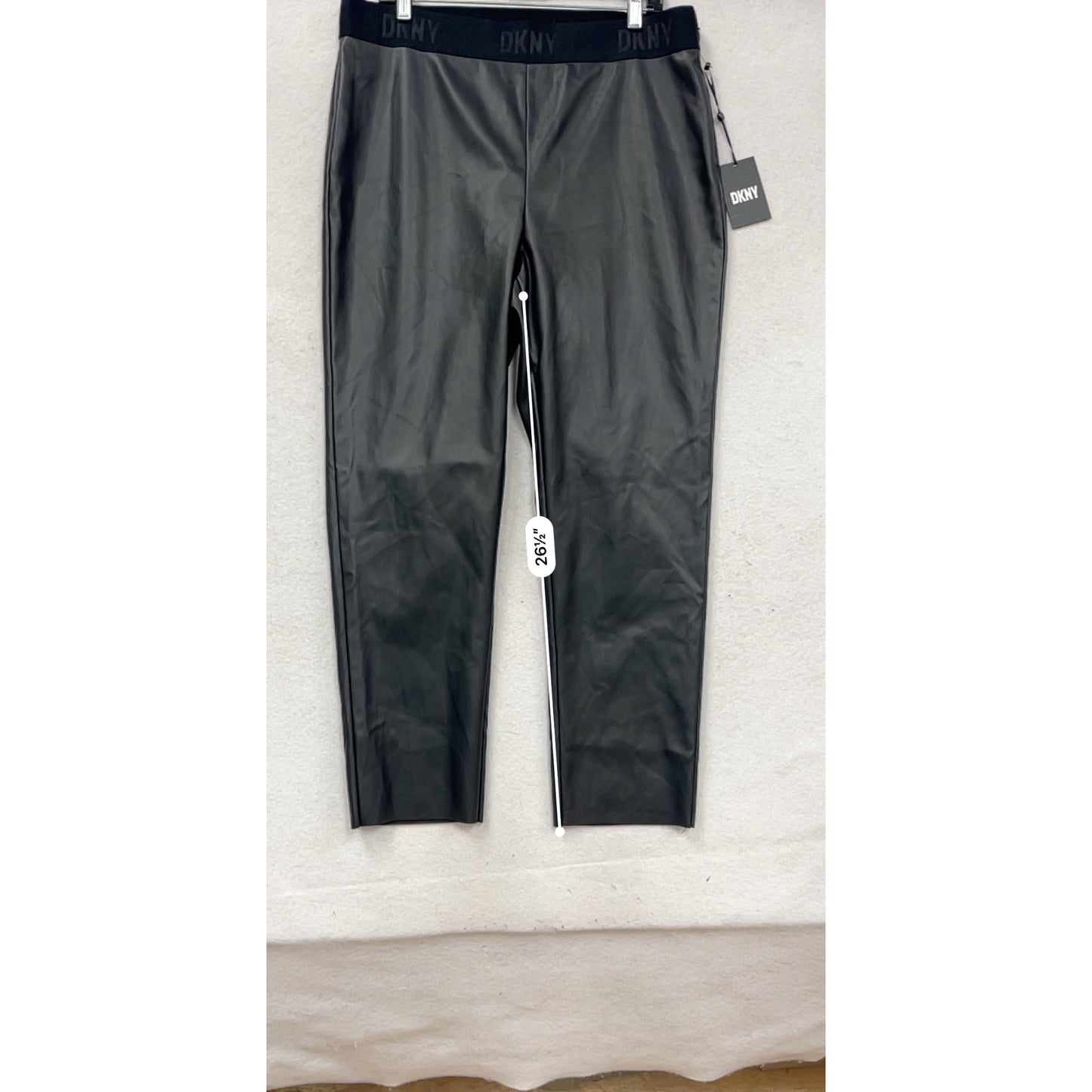 DKNY Faux Leather Pants Black XL #777A