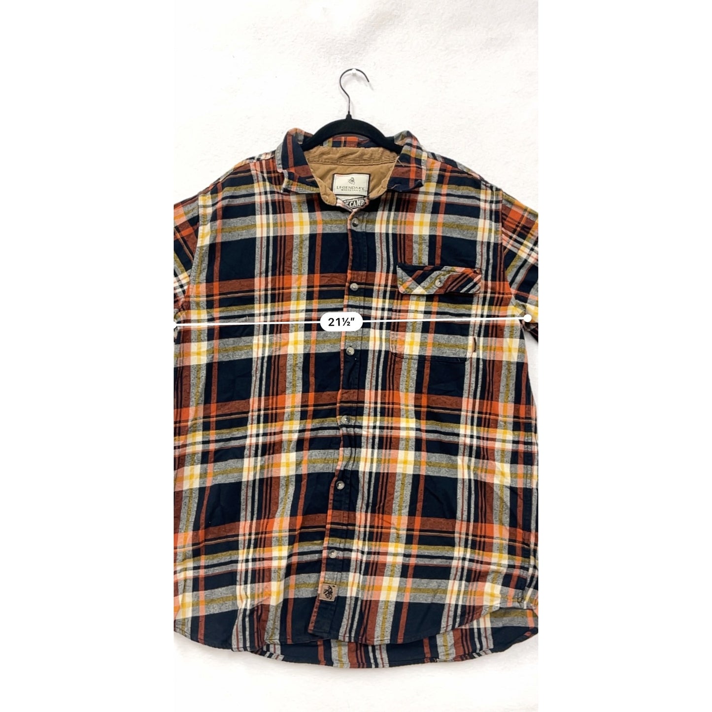 Legendary Whitetails Mens XL Tall Buck Camp Flannel Shirt Plaid Button-Up Long Sleeve 100% Cotton #6911