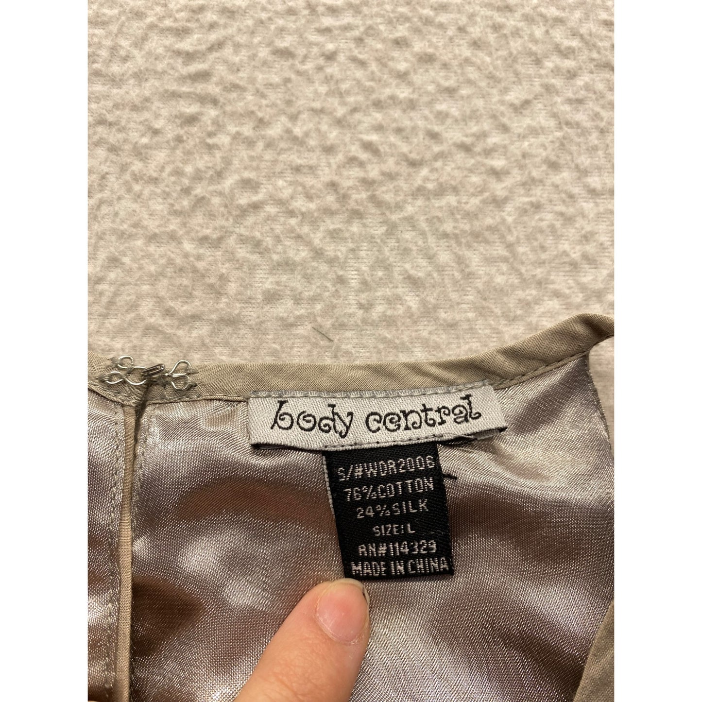 Body central Y2K Beige Halter Neck Dress silk blend #5904