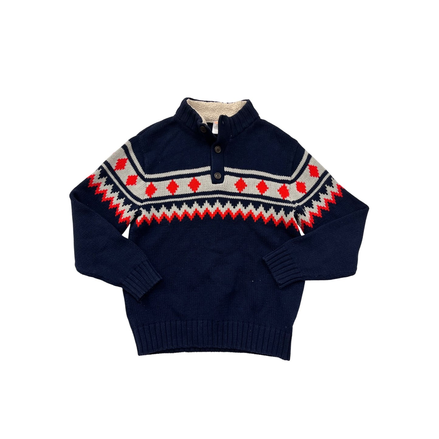 Gymboree Boys Nordic Knit Sweater With Sherpa Collar #6068