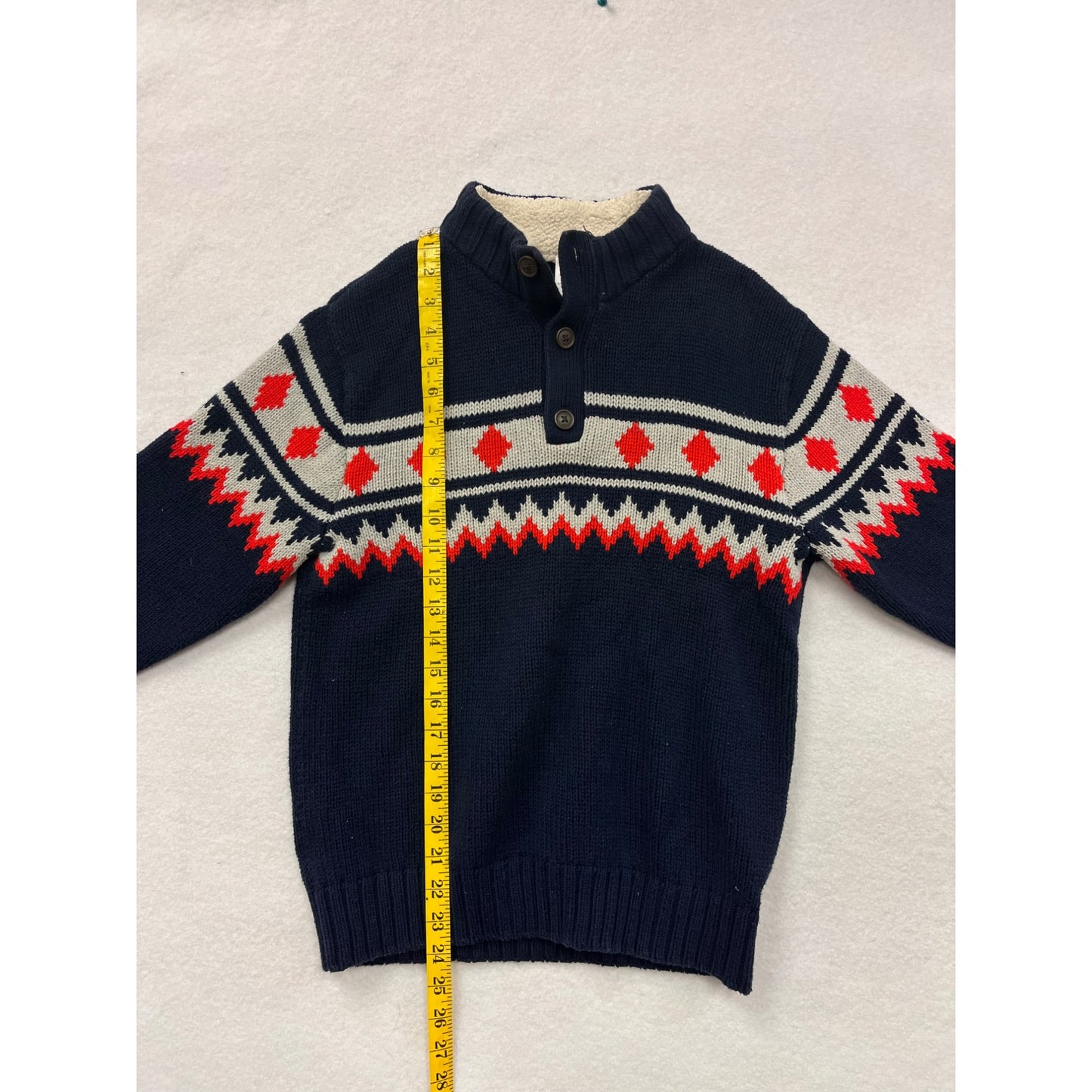 Gymboree Boys Nordic Knit Sweater With Sherpa Collar #6068