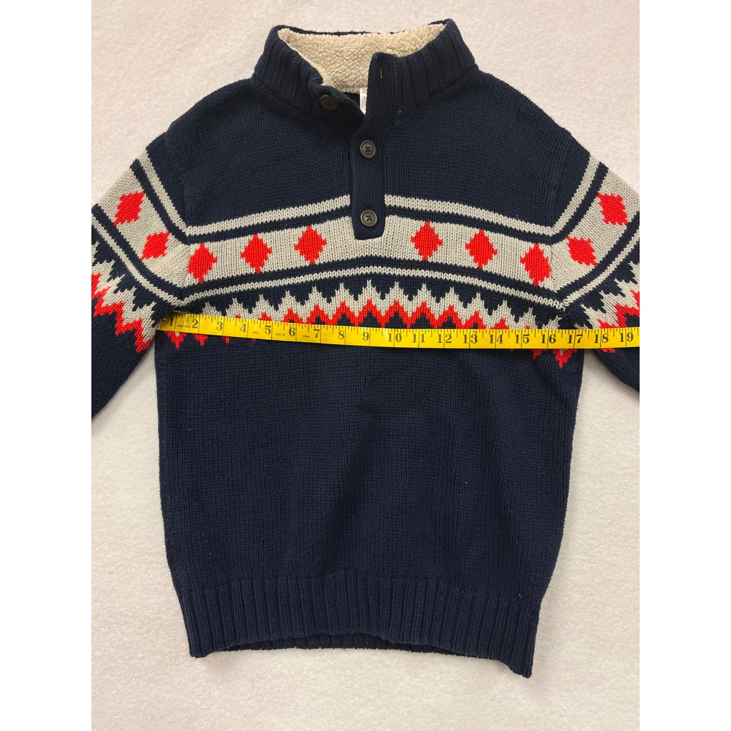 Gymboree Boys Nordic Knit Sweater With Sherpa Collar #6068