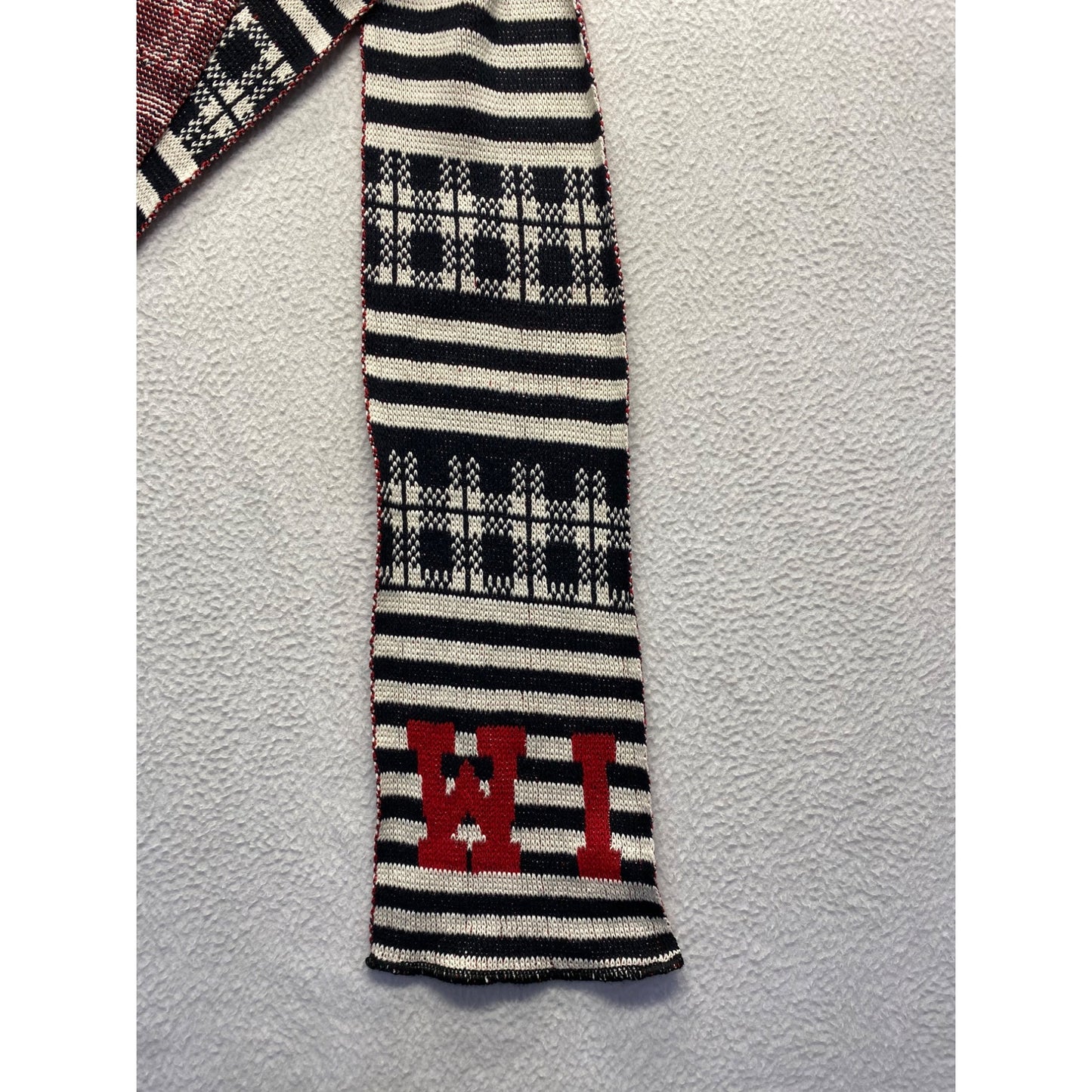 I Love WI Striped Knit Scarf 64" By Green 3 #7057