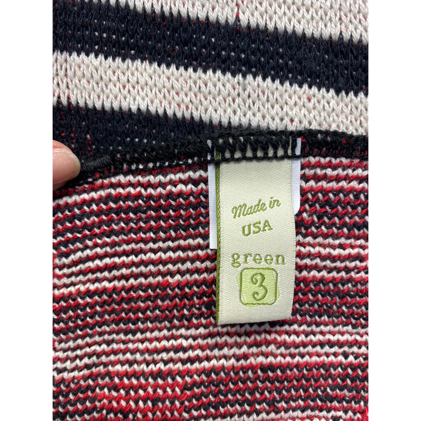 I Love WI Striped Knit Scarf 64" By Green 3 #7057