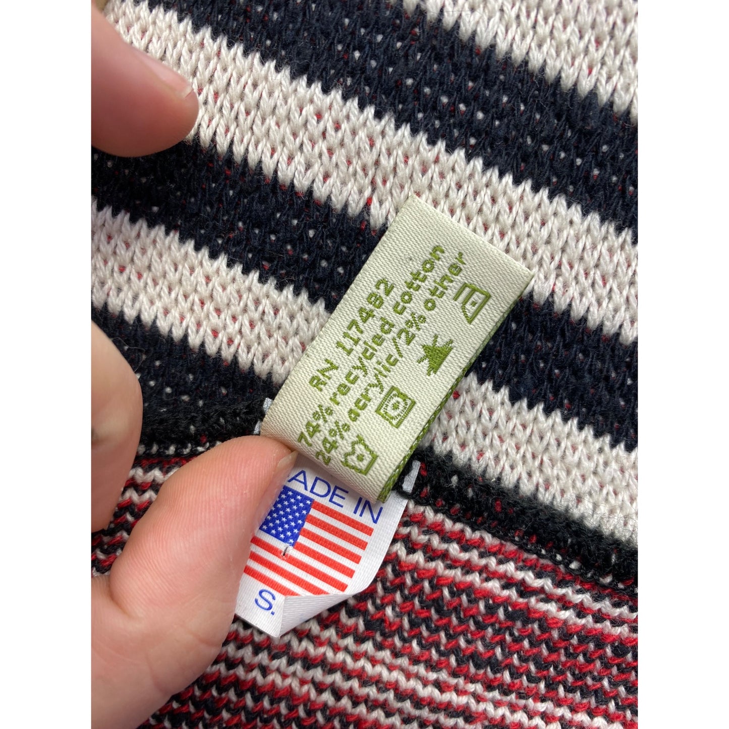 I Love WI Striped Knit Scarf 64" By Green 3 #7057