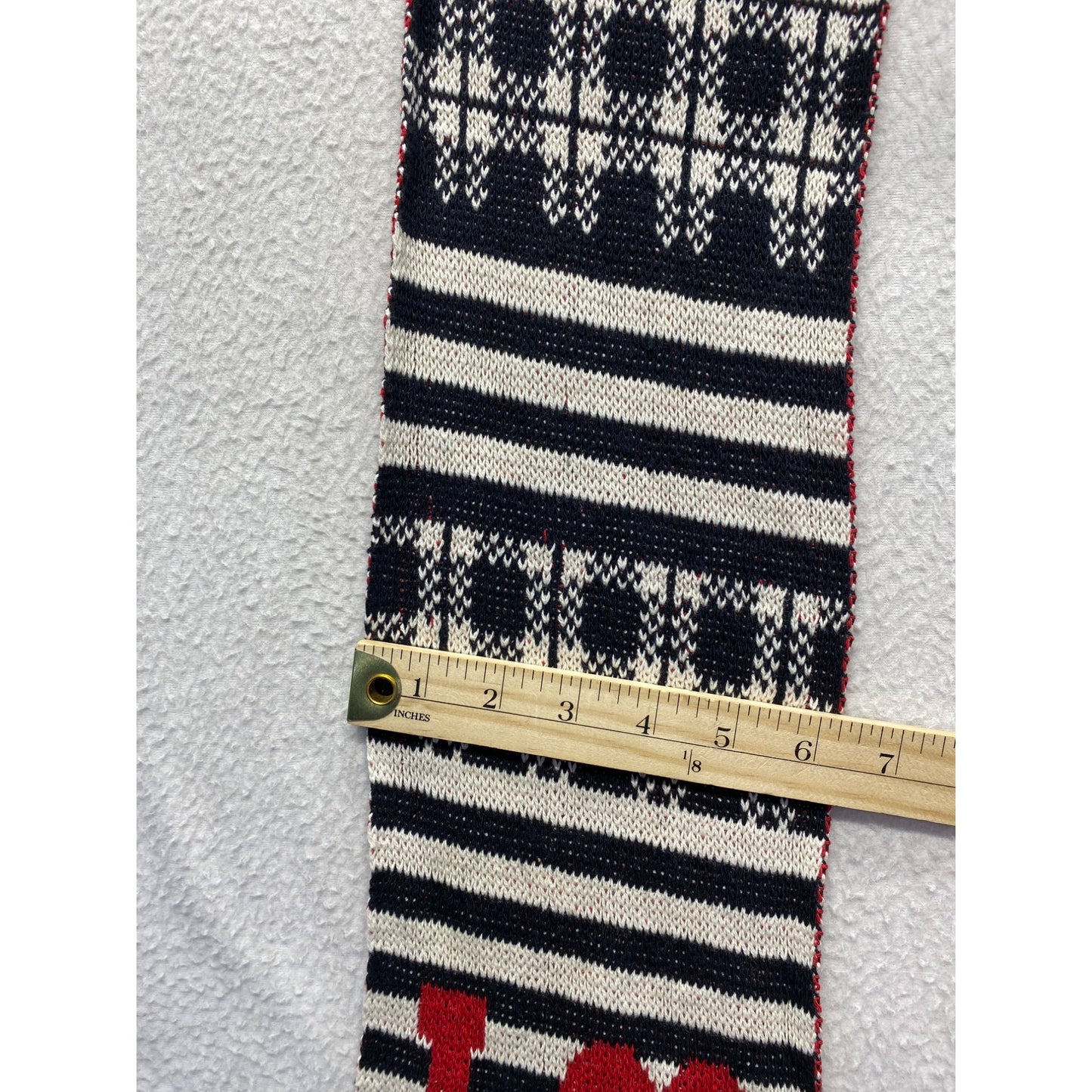 I Love WI Striped Knit Scarf 64" By Green 3 #7057