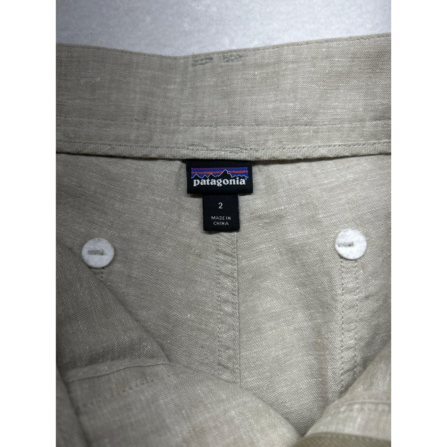 Patagonia Womens Linen Blend Casual Pants Light Beige Relaxed Fit #6113
