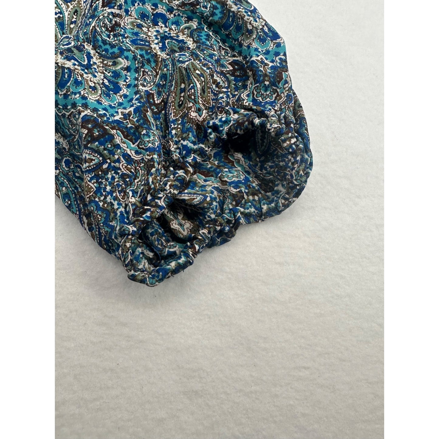 Joie Blue Paisley Print Silk Blouse Size L #6314