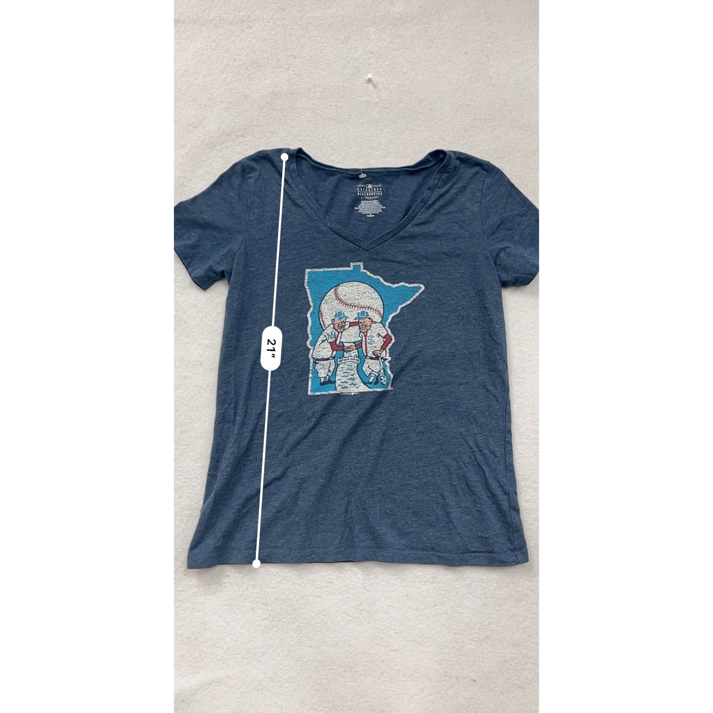 Minnesota Baseball Graphic V-Neck Tee Small #8517