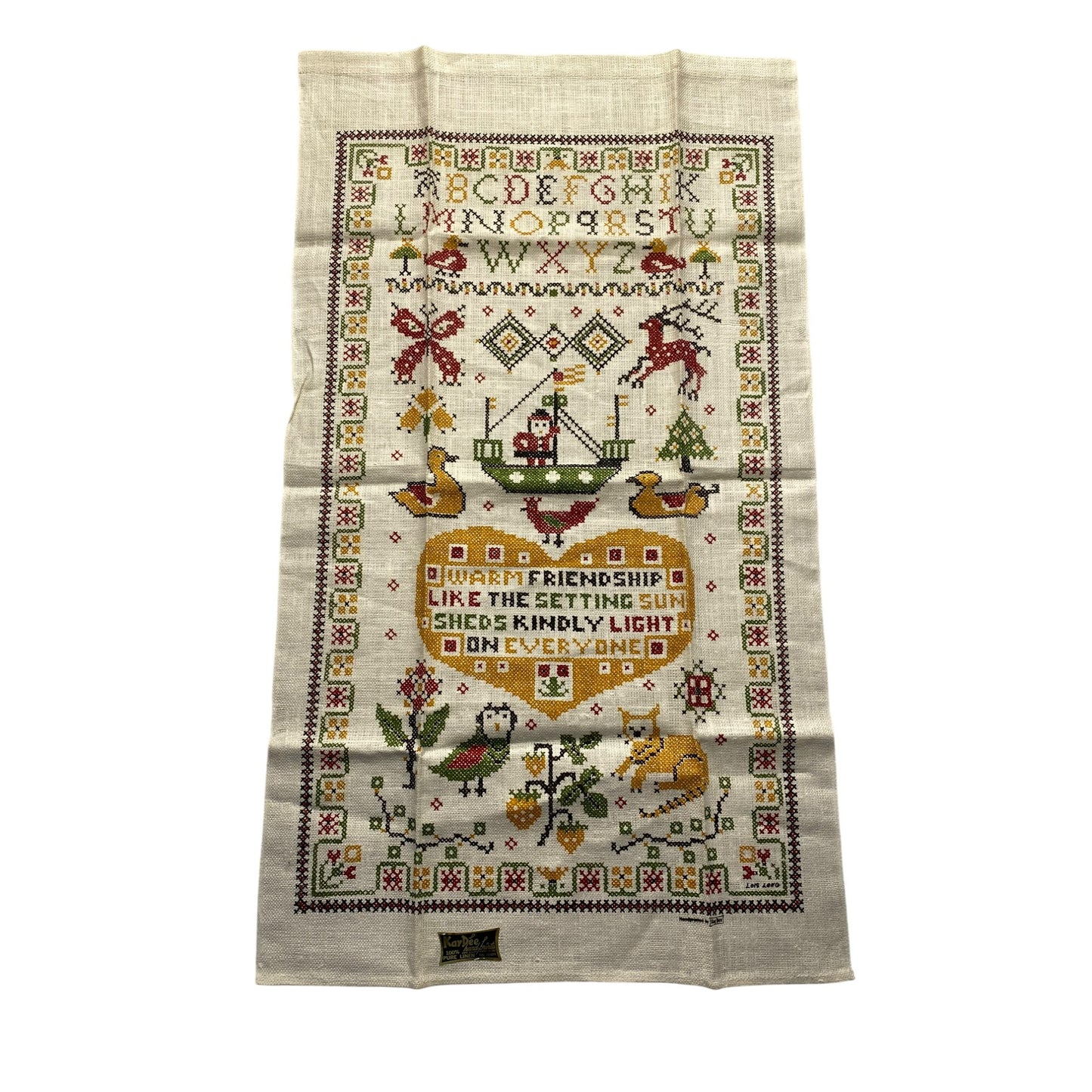Vintage Kay Dee Linen tea towel #5526