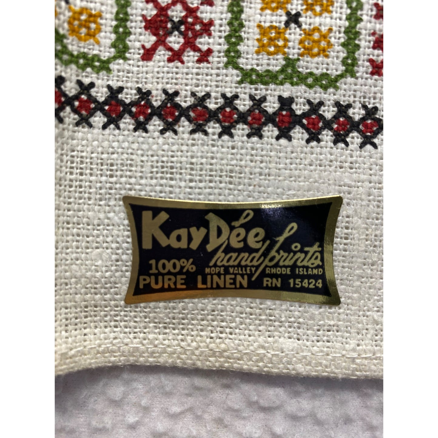 Vintage Kay Dee Linen tea towel #5526