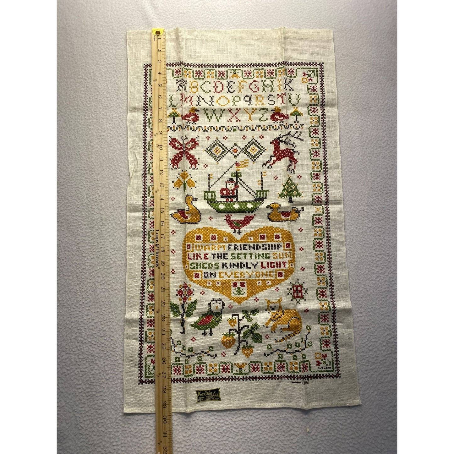 Vintage Kay Dee Linen tea towel #5526