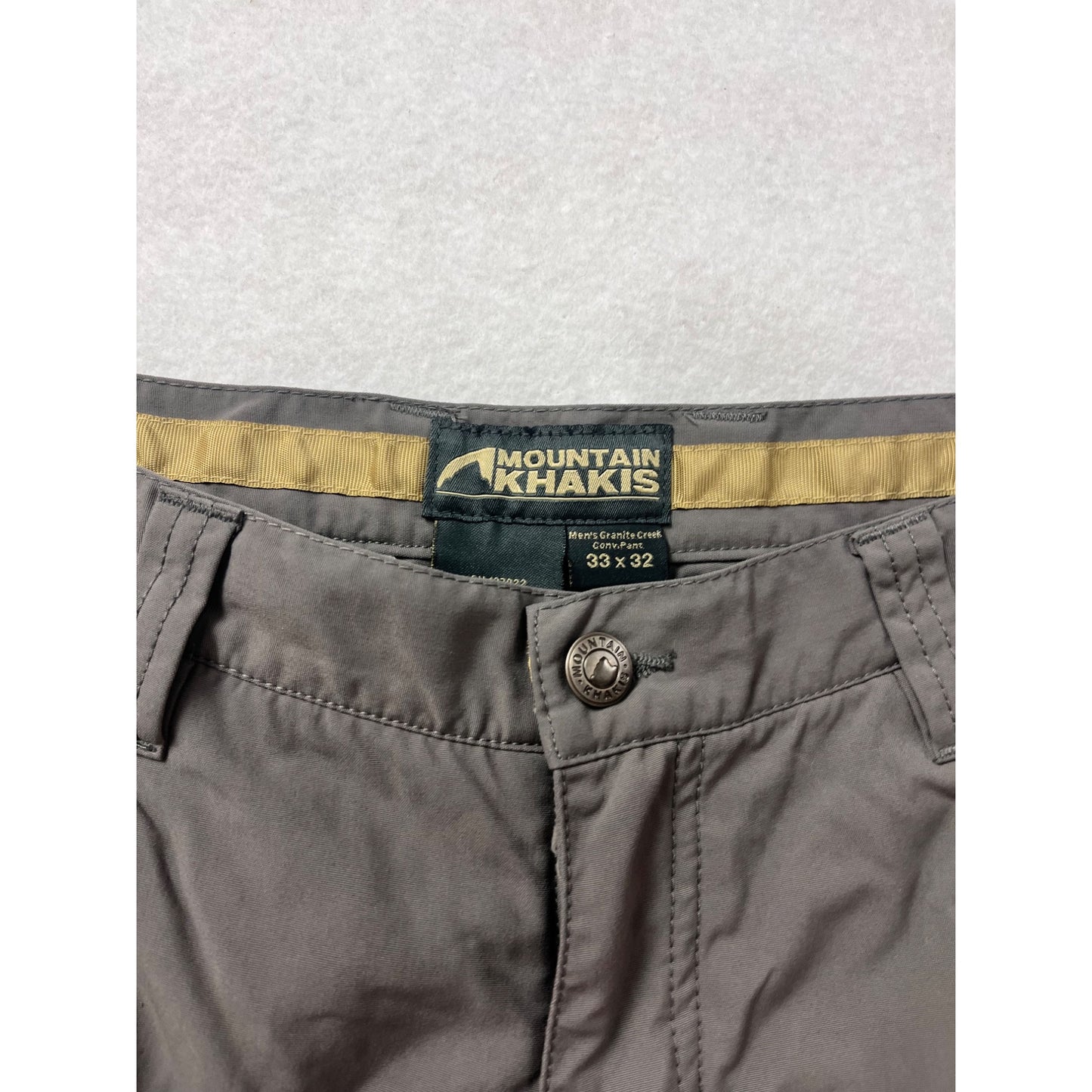 Mountain Khakis Mens Cargo Pants Gray Size 33x32 #8128