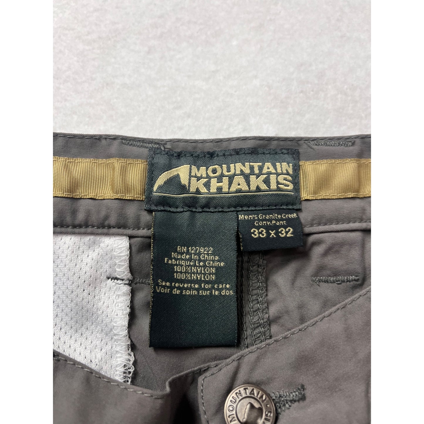 Mountain Khakis Mens Cargo Pants Gray Size 33x32 #8128