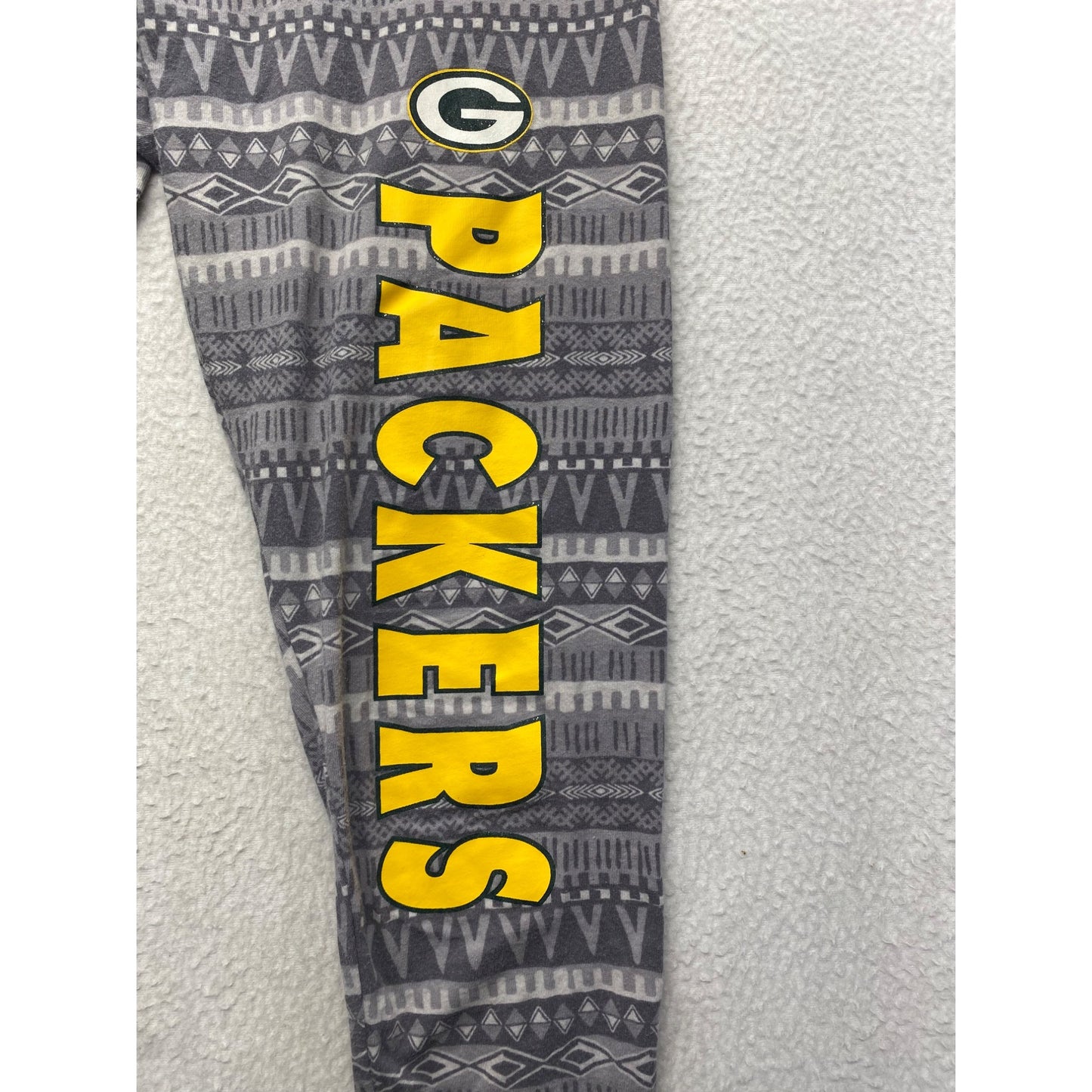 NFL Packers Womens Gray Leggings With Tribal Pattern & Logo #7303