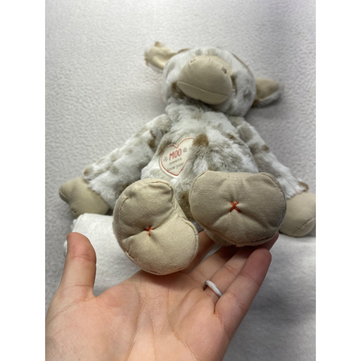 Cute Plush Cow Stuffed Animal With Heart "Moo Means Love You" Message #7376