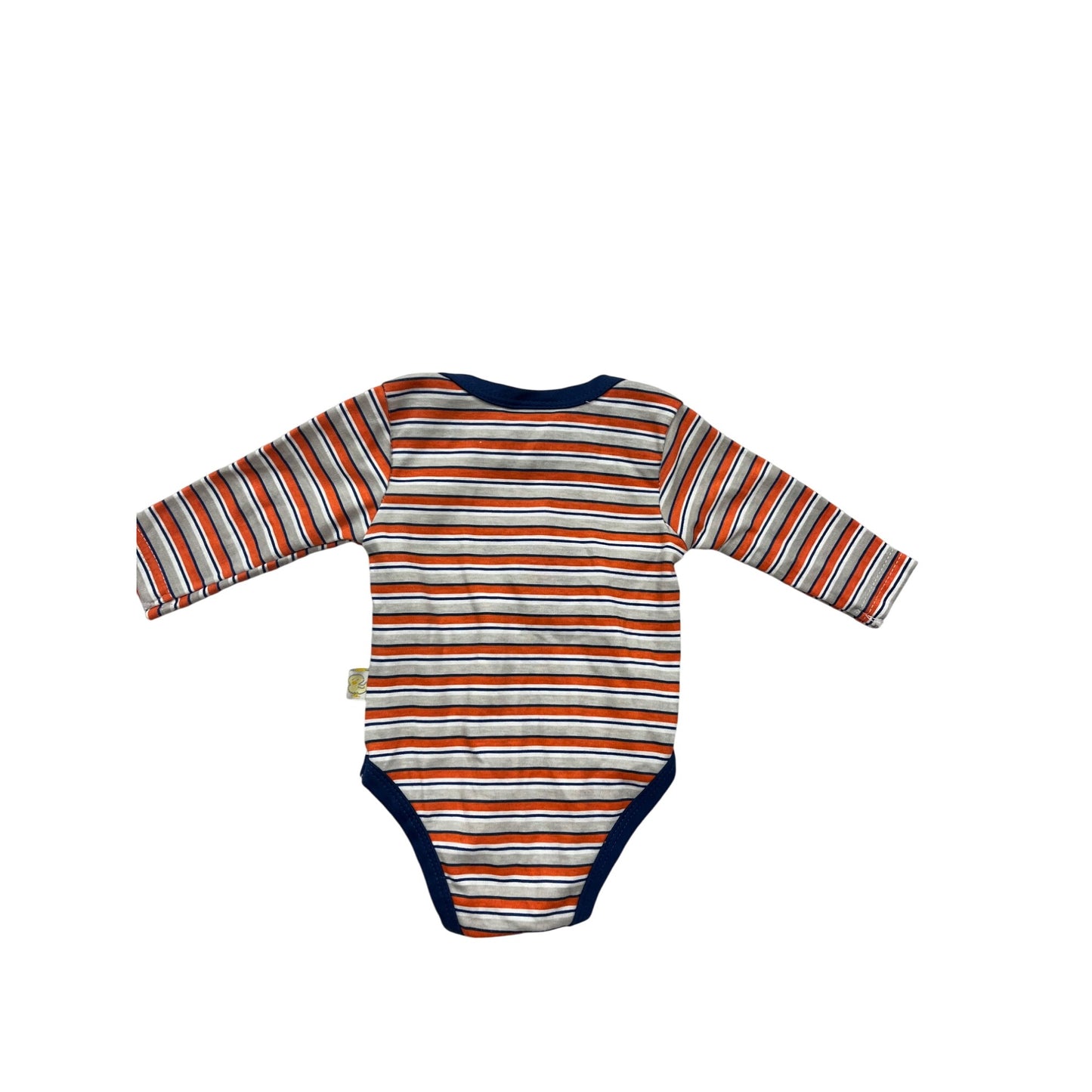 Baby Boy Striped Long Sleeve Bodysuit W/ Basketball Bear Embroidery 0-3M #6462