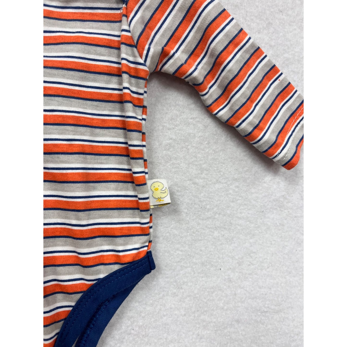Baby Boy Striped Long Sleeve Bodysuit W/ Basketball Bear Embroidery 0-3M #6462