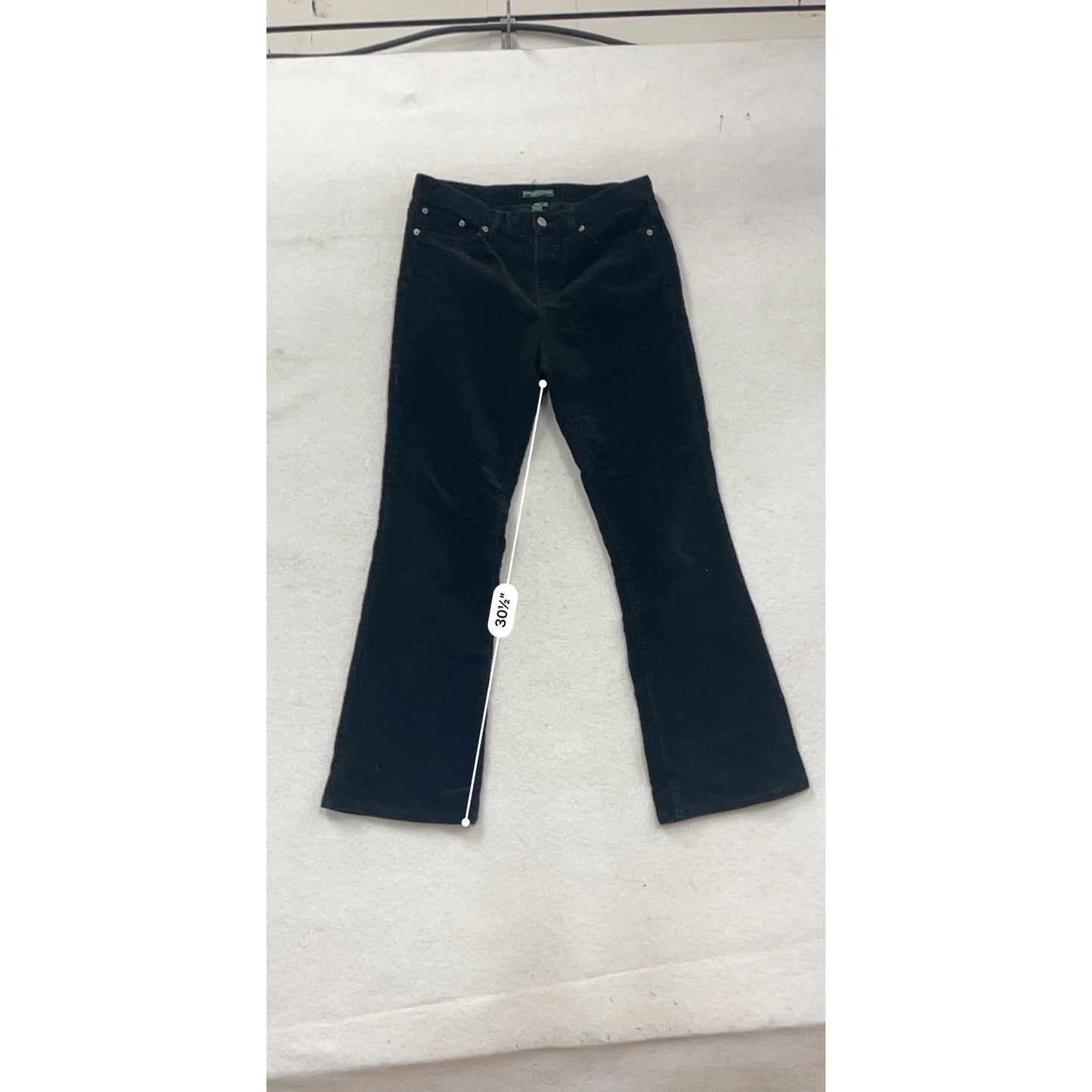 Lauren Jeans Company Black Corduroy Flare Pants Size 8P #303A