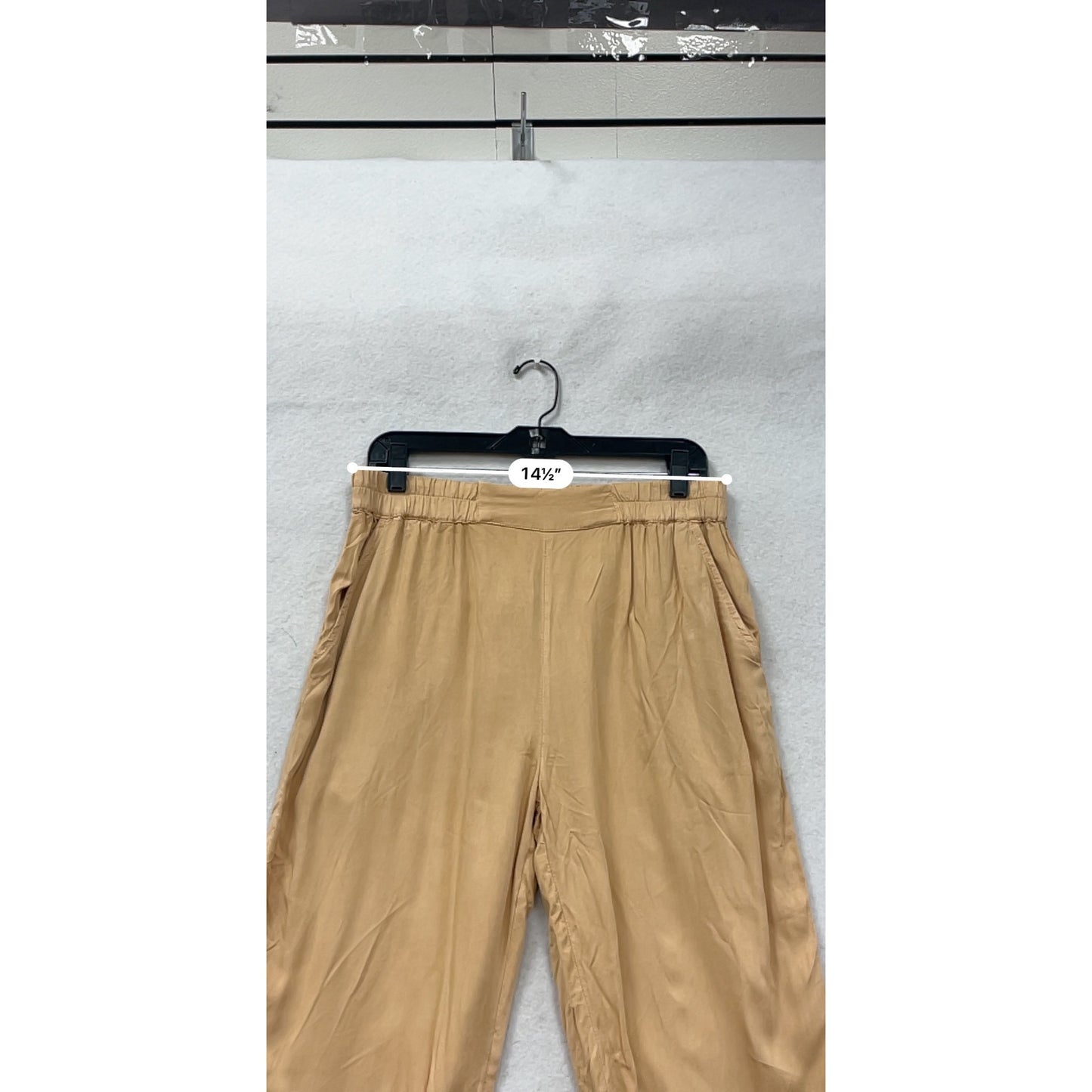 Rvca Womens Tan Elastic Waist SweatPants With Pockets #6621