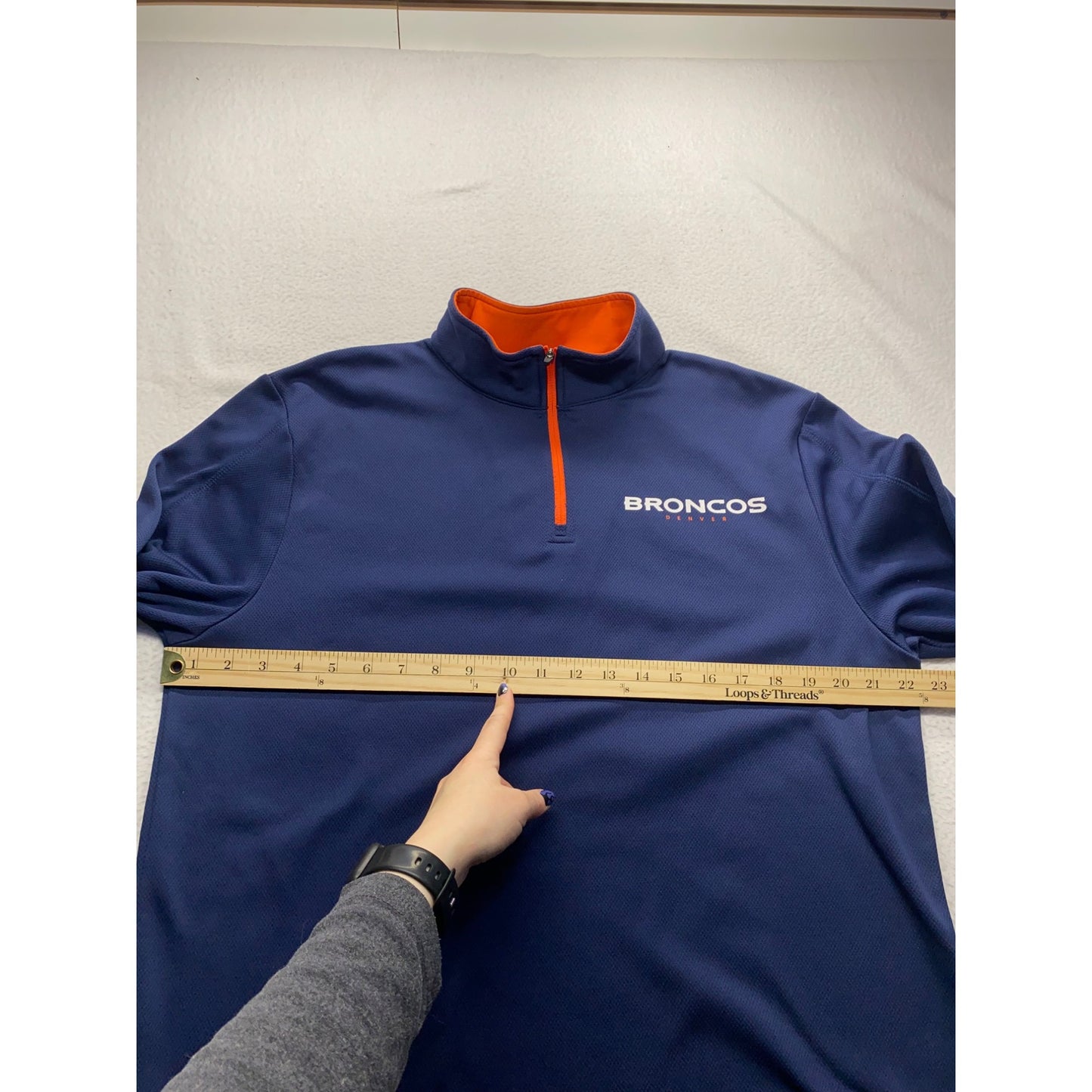 Denver Broncos Navy & Orange TX3 Warm 1/4 Zip Pullover NFL #7307