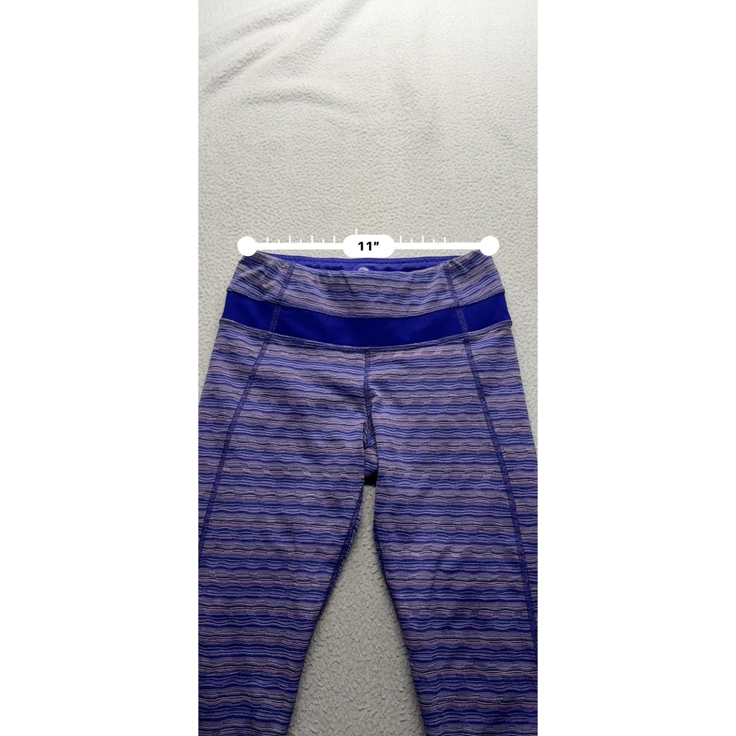 90 Degree By Reflex XS Purple Striped High-Waist Capri with 27.5” Inseam #9923