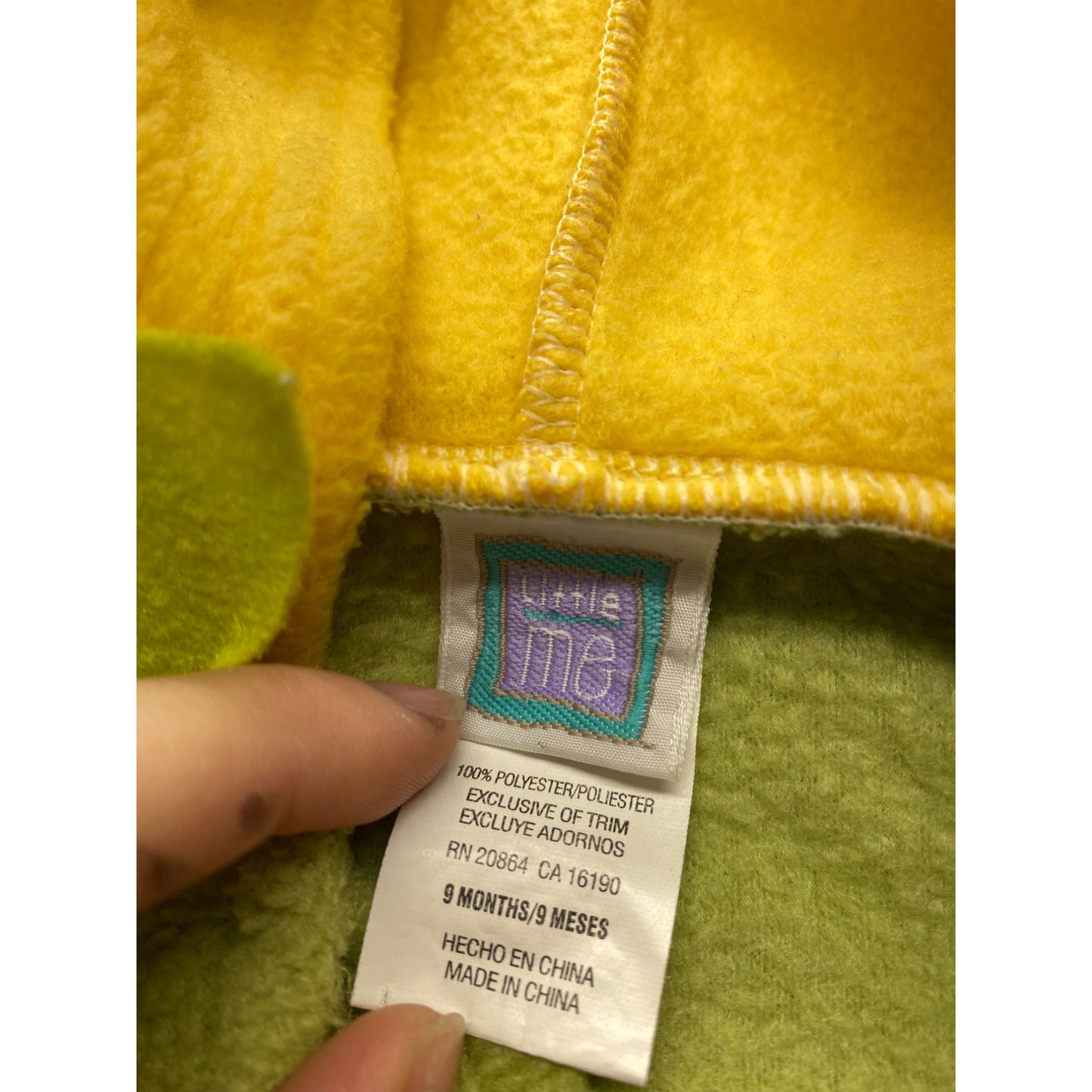 Little Me Baby Fleece Green Sunflower Costume Coverall With Hood 9 Months #7061