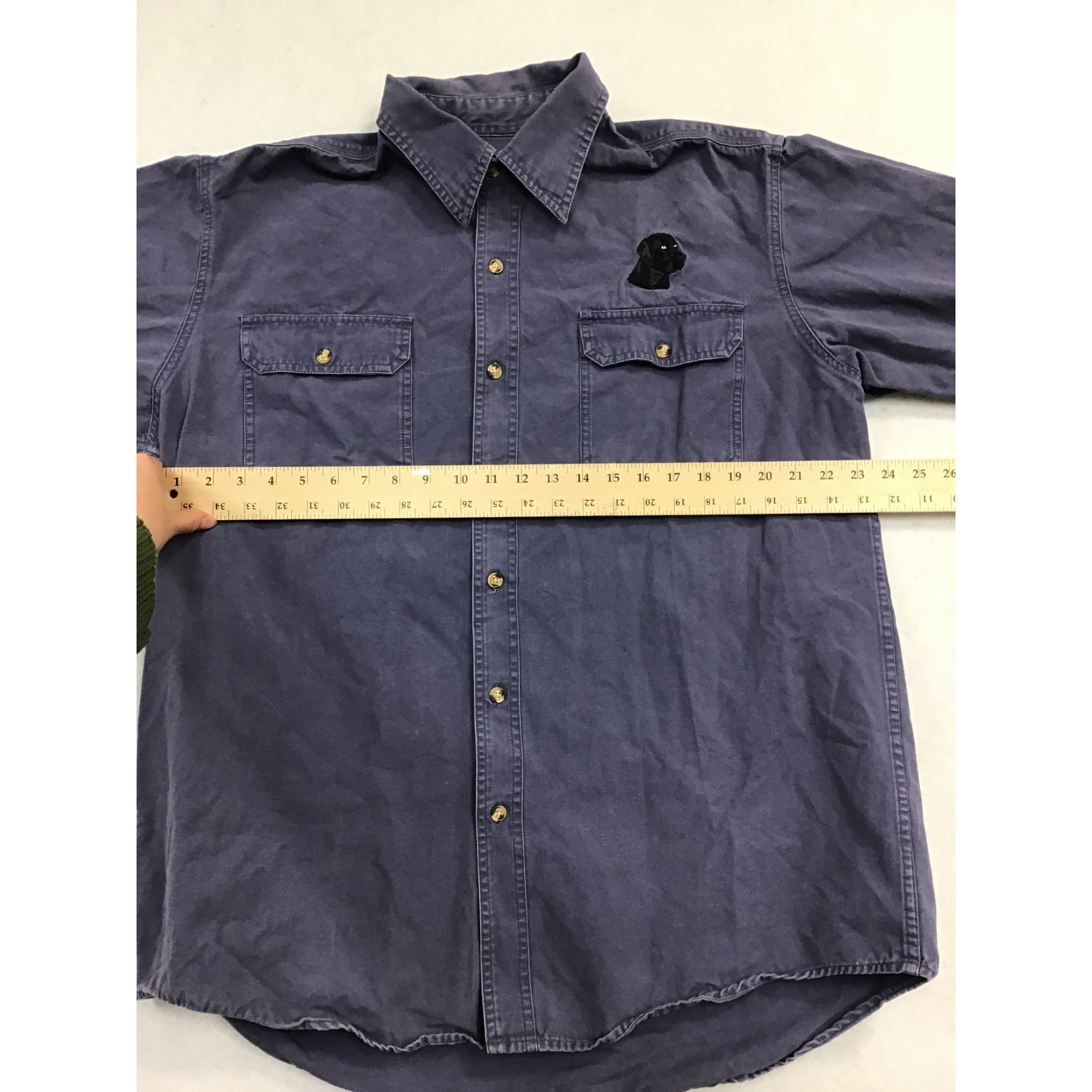 Mens Vintage Embroidered Lab Button-Down