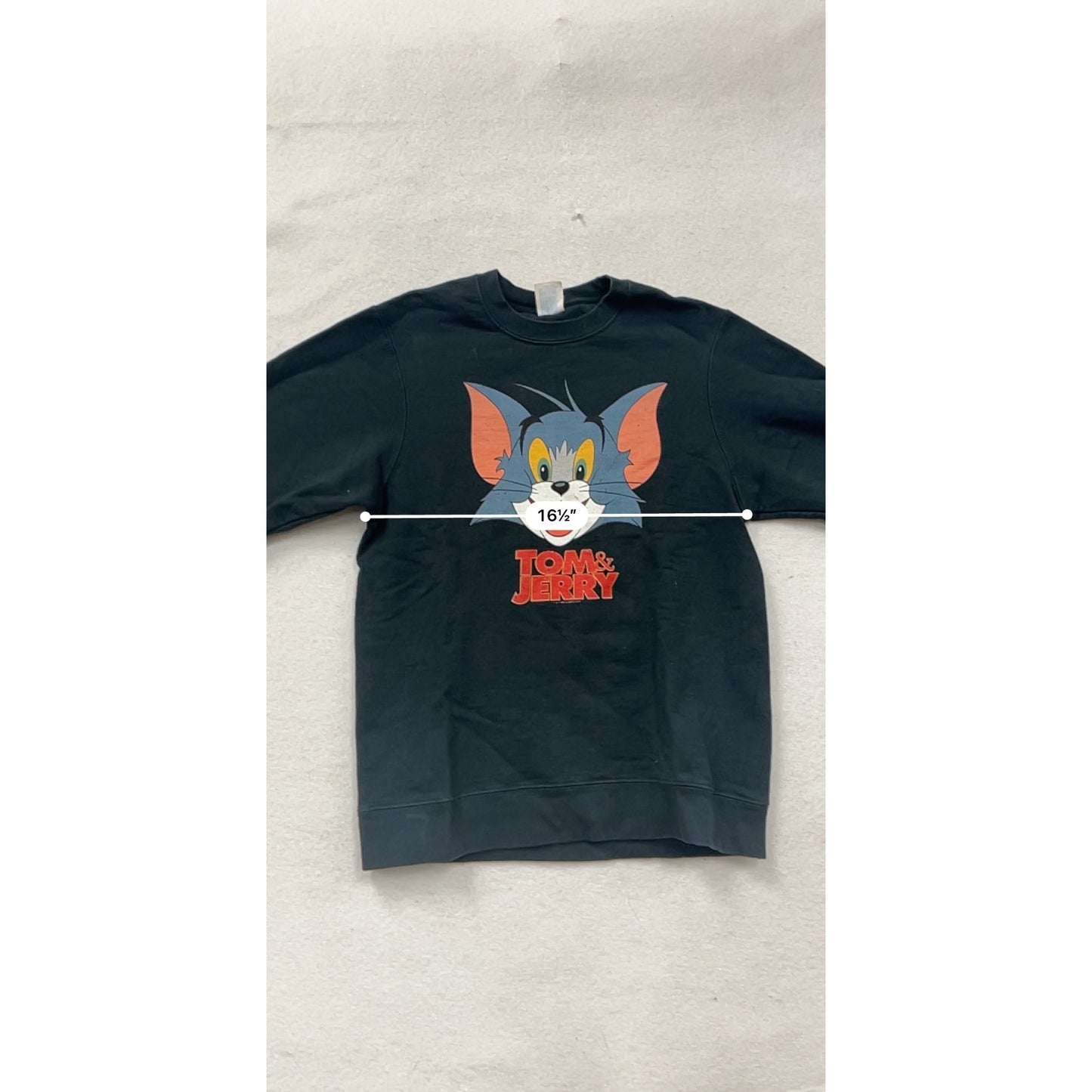 Tom & Jerry Graphic Black Crewneck Sweatshirt #8893