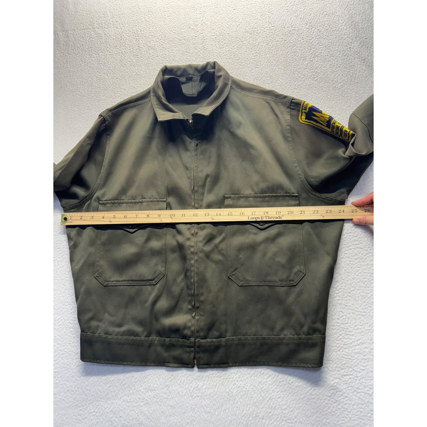 Mens Vintage Minnesota DNR Fish & Wildlife Khaki Jacket With Patch #5718