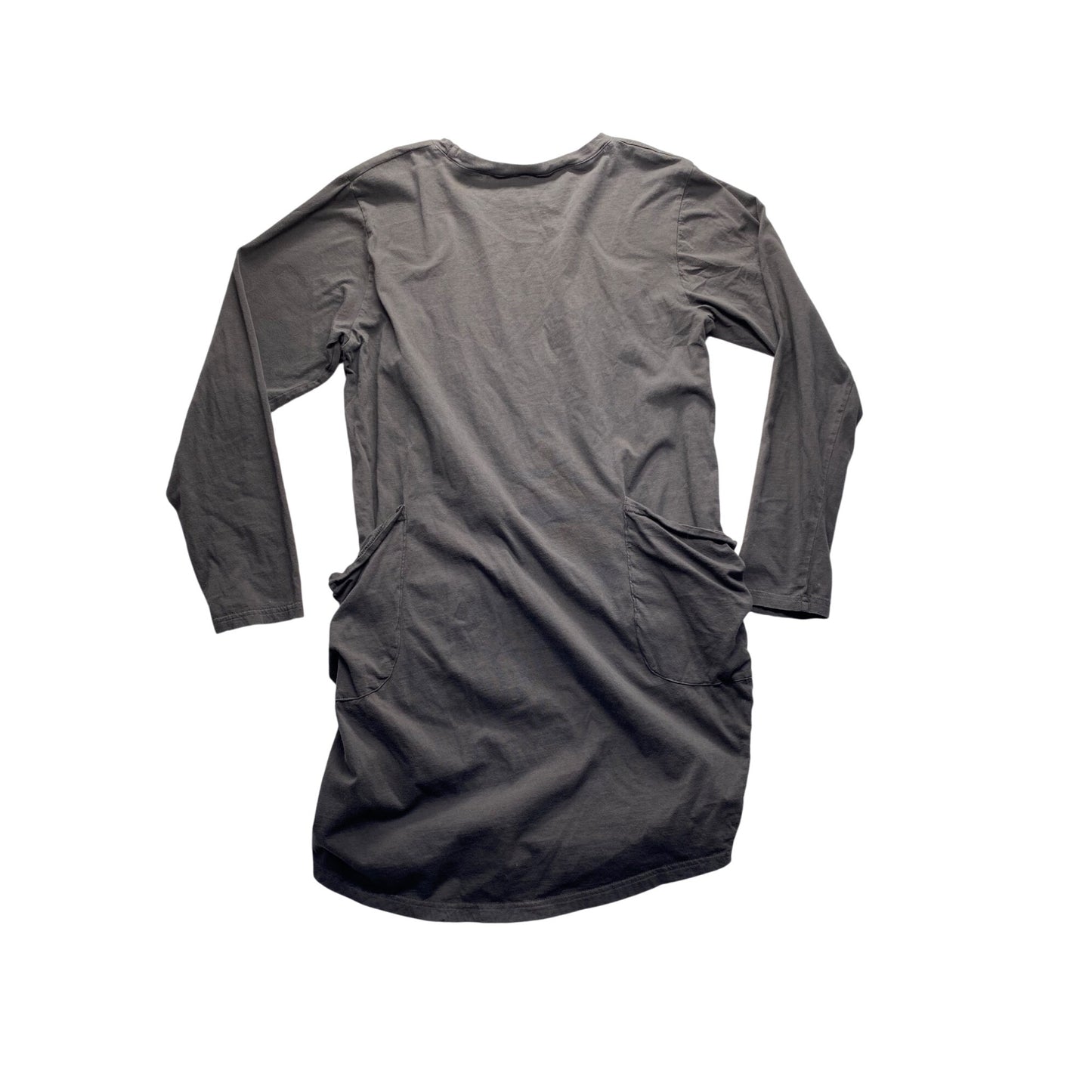 Packers Football Graphic Long Sleeve Gray Tunic Dress With Pockets #7239