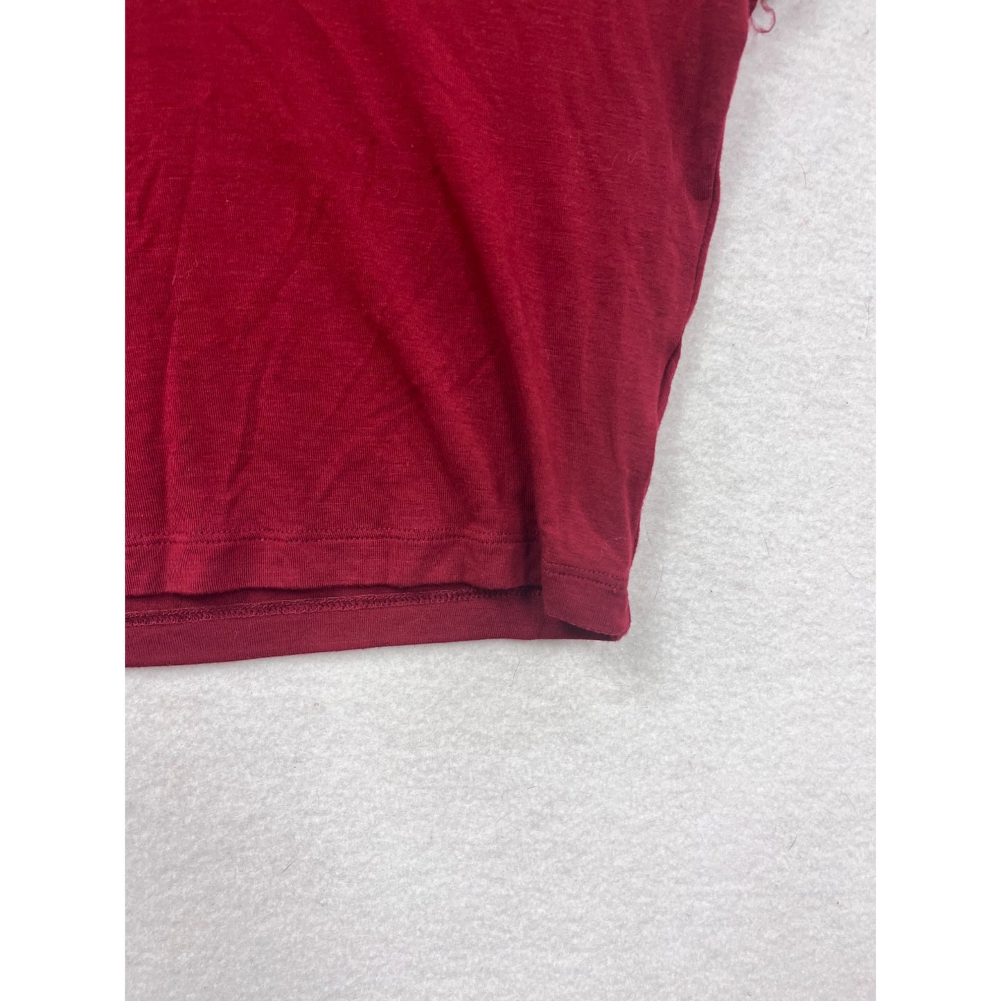 Garage Womens Small Burgundy V-Neck Short Sleeve Crop Top #8414