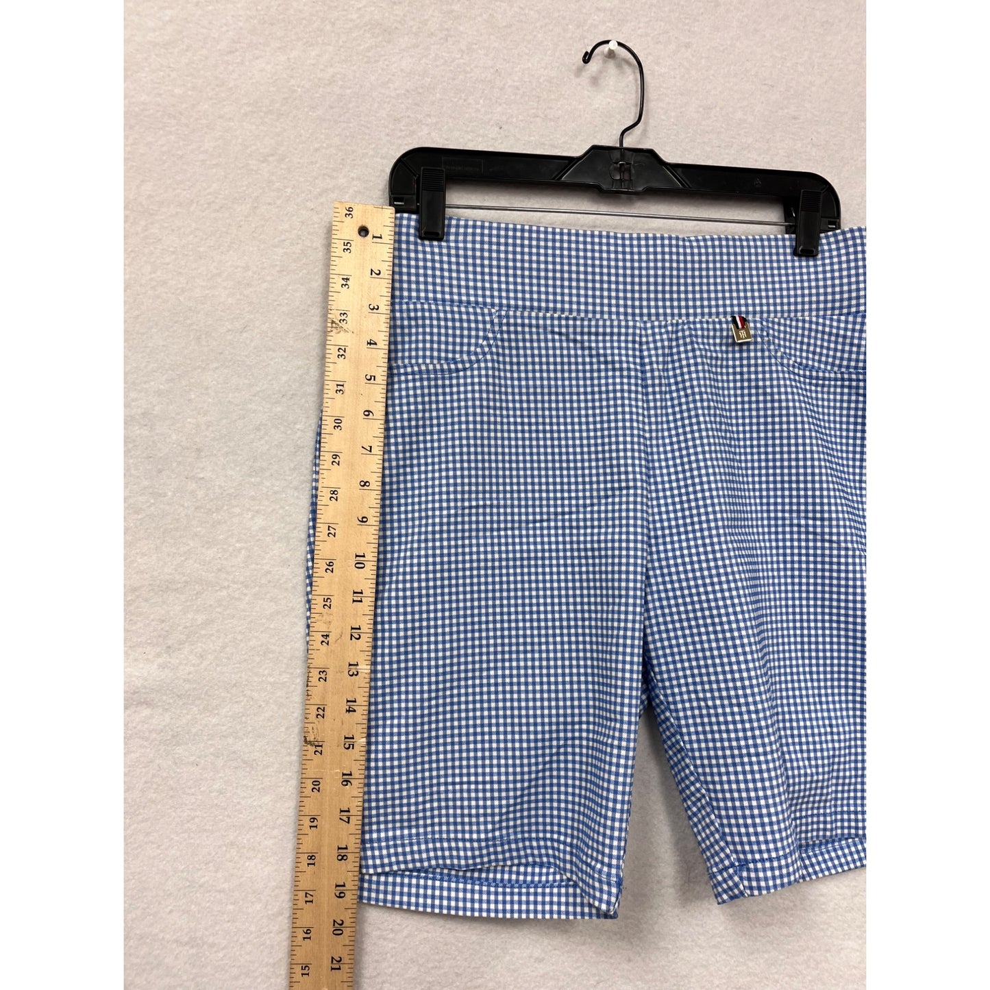 Tommy Hilfiger Womens Blue Gingham Shorts Size 14 #6411