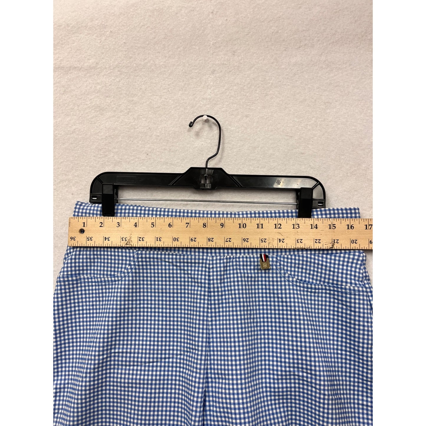 Tommy Hilfiger Womens Blue Gingham Shorts Size 14 #6411