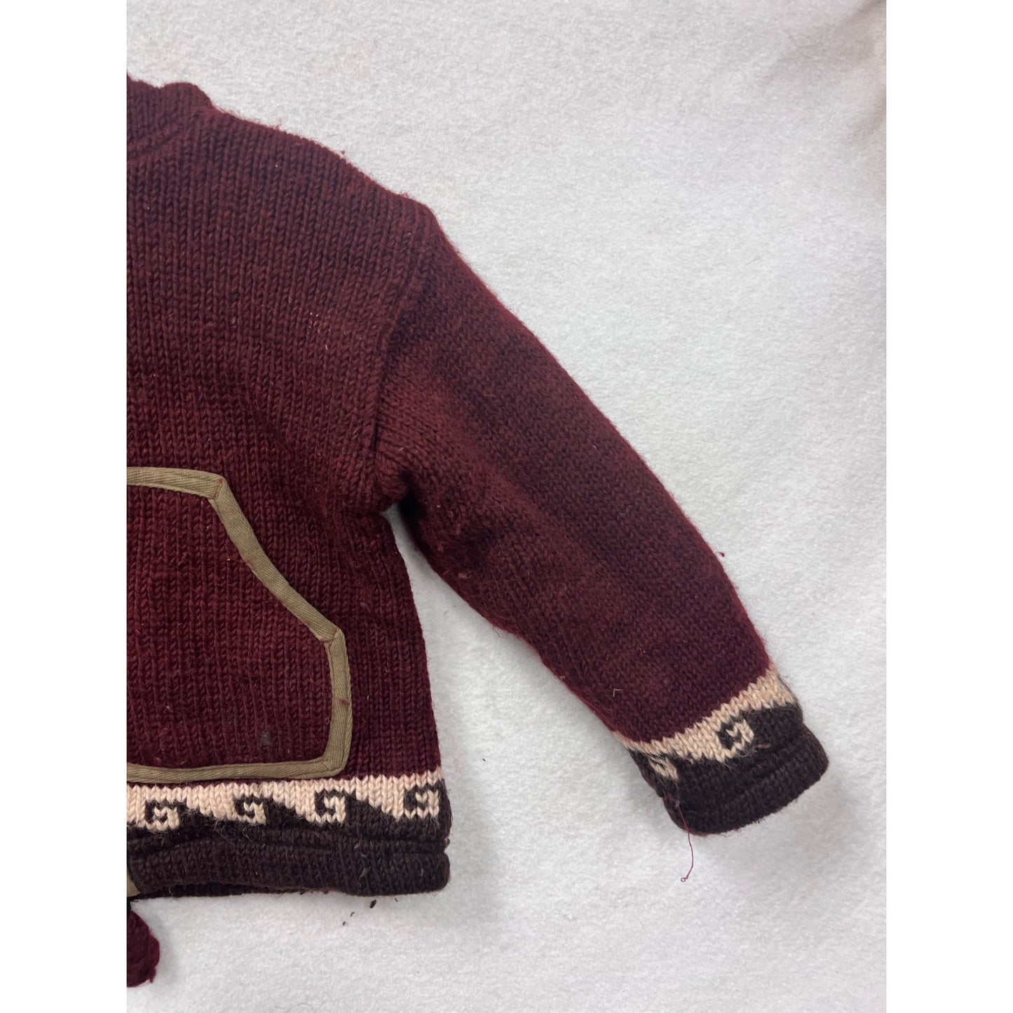 Kids XL Hooded Knitted Jacket With Bear Ears & Zip Closure #8169