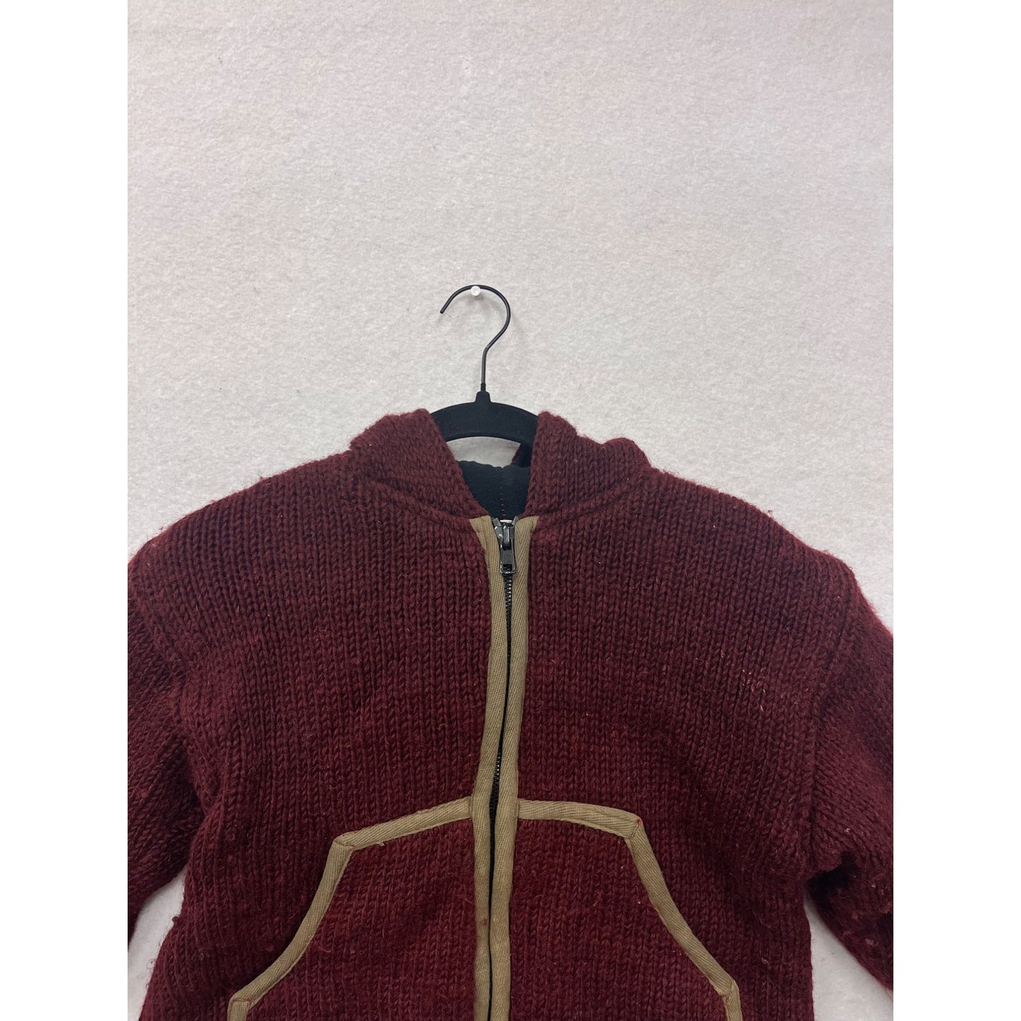 Kids XL Hooded Knitted Jacket With Bear Ears & Zip Closure #8169