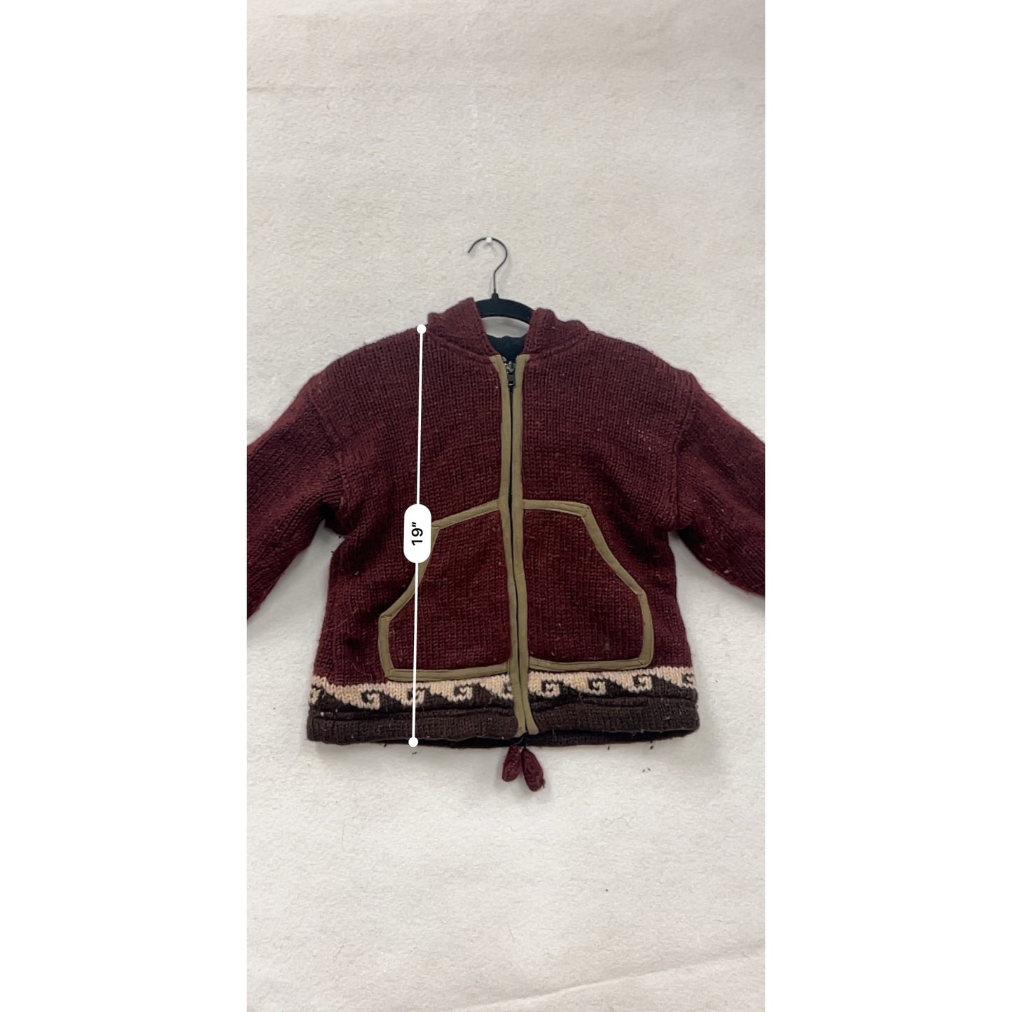 Kids XL Hooded Knitted Jacket With Bear Ears & Zip Closure #8169