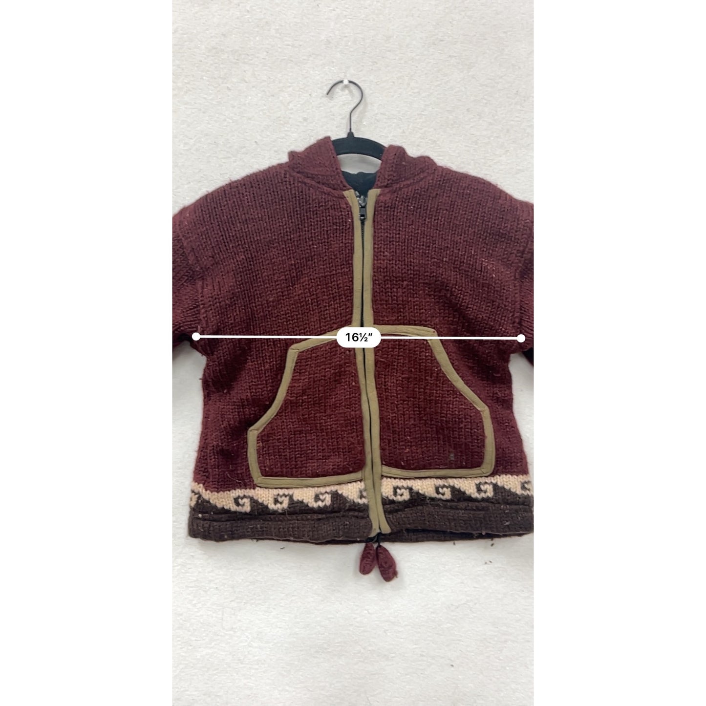 Kids XL Hooded Knitted Jacket With Bear Ears & Zip Closure #8169