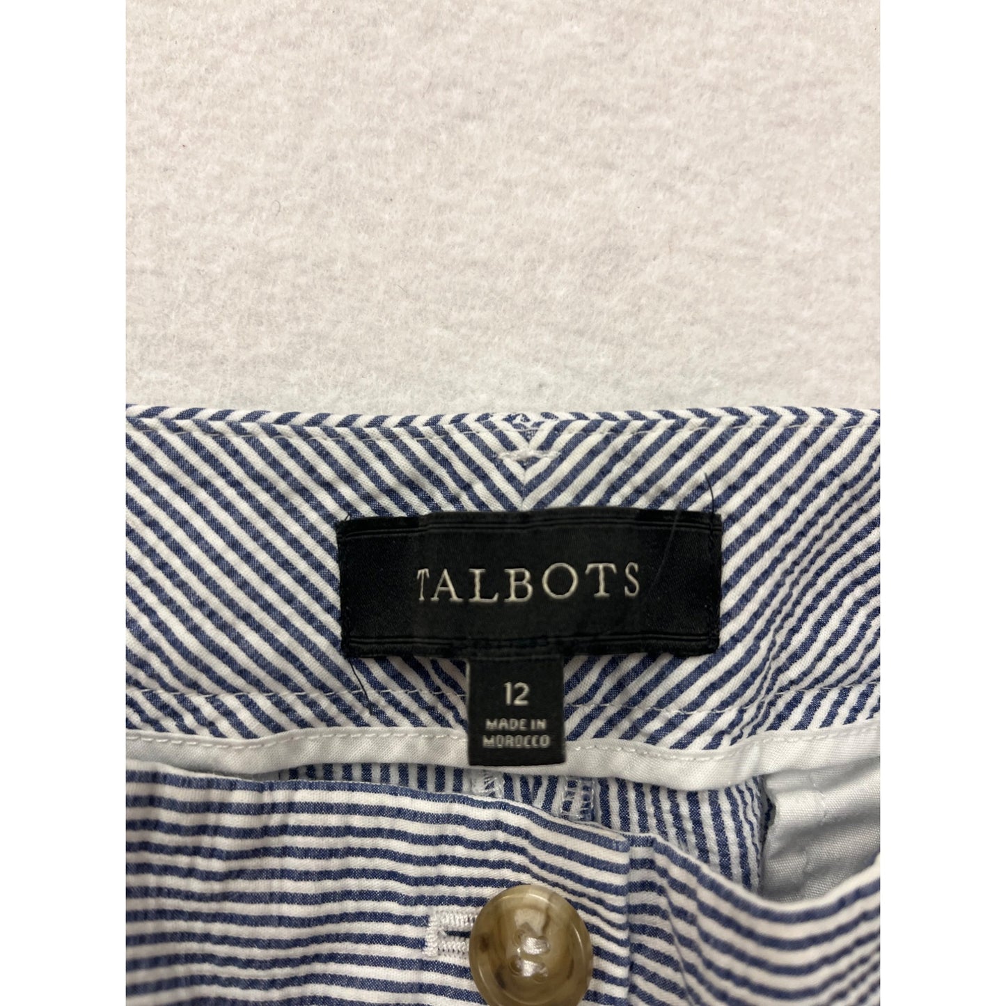 Womens Talbots Blue & White Striped Shorts Size 12 #6407