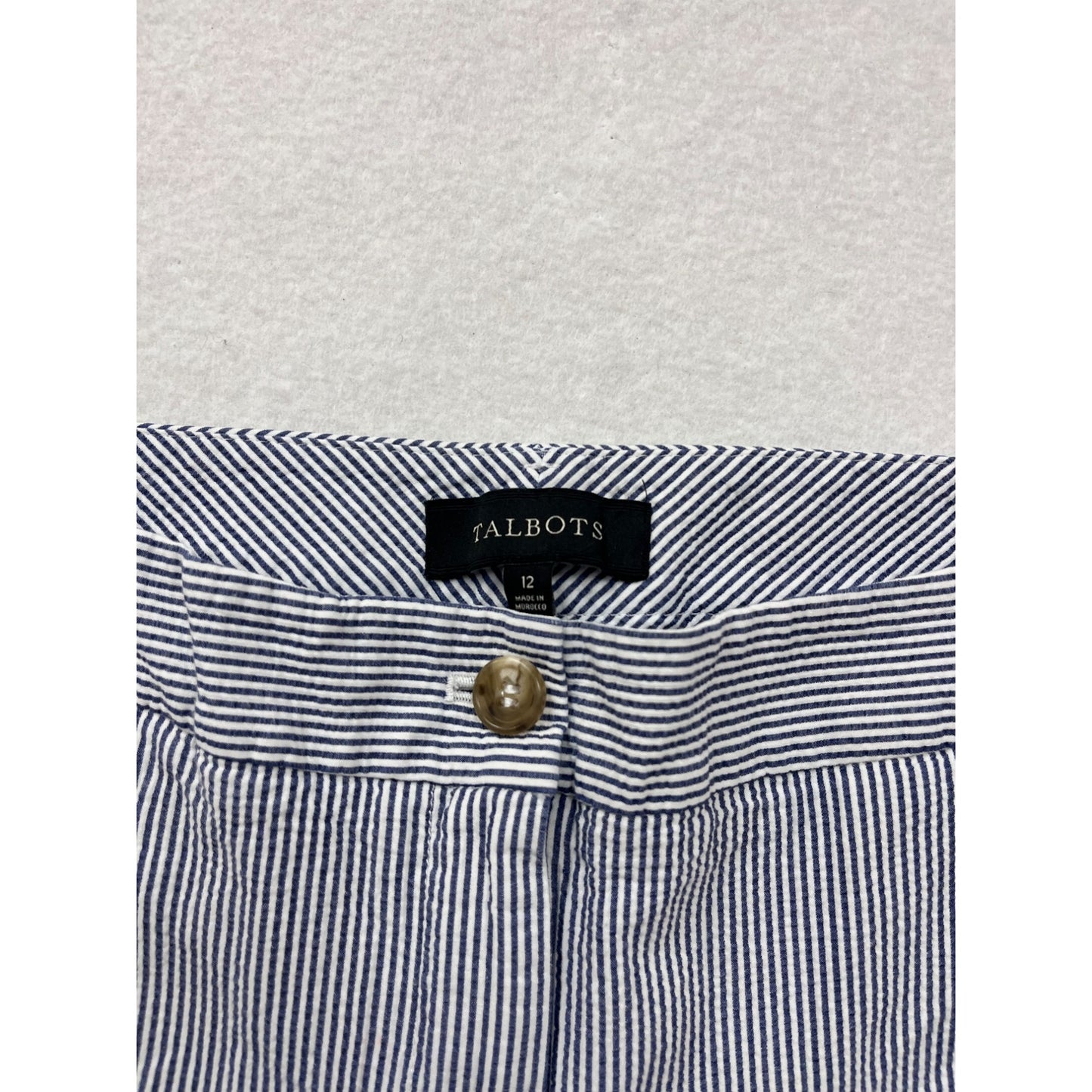 Womens Talbots Blue & White Striped Shorts Size 12 #6407