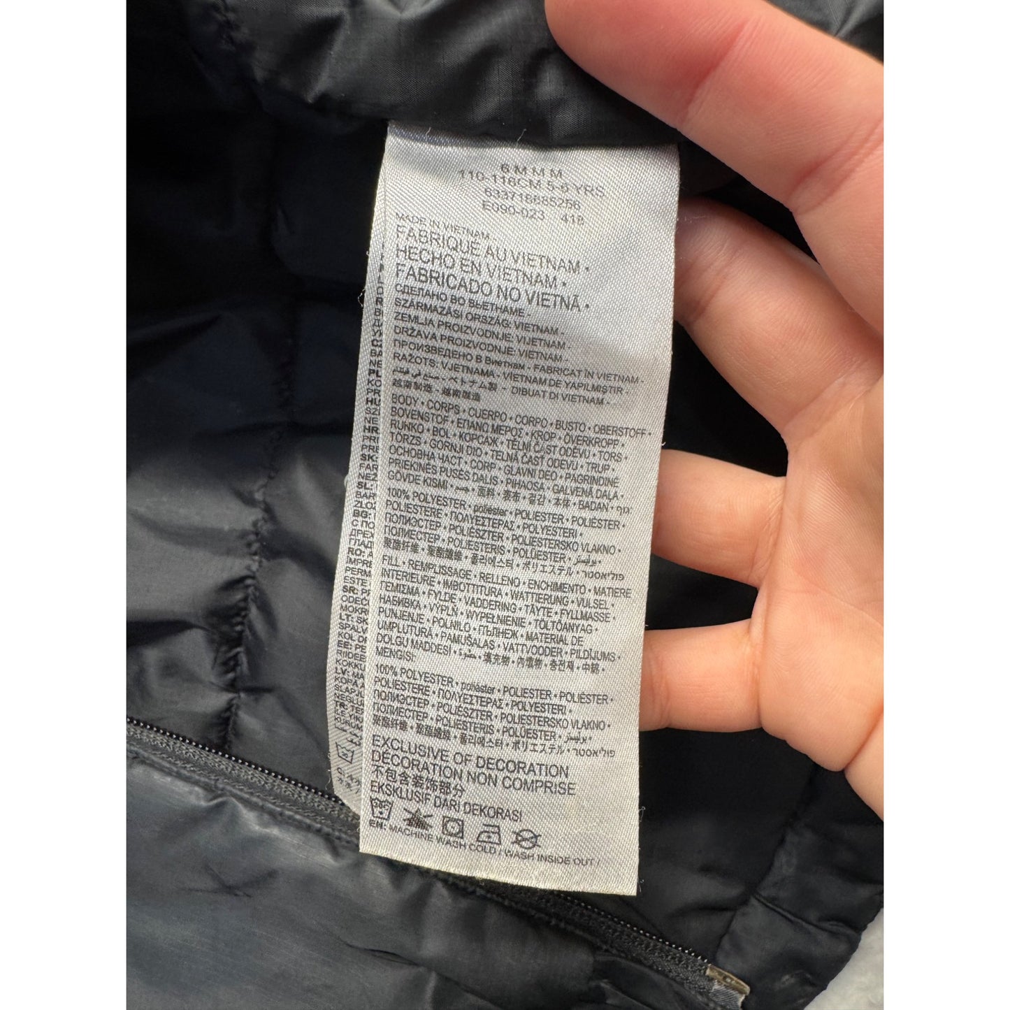 Nike Girls Black Fleece & Nylon Hooded Jacket With Pink Logo #7804