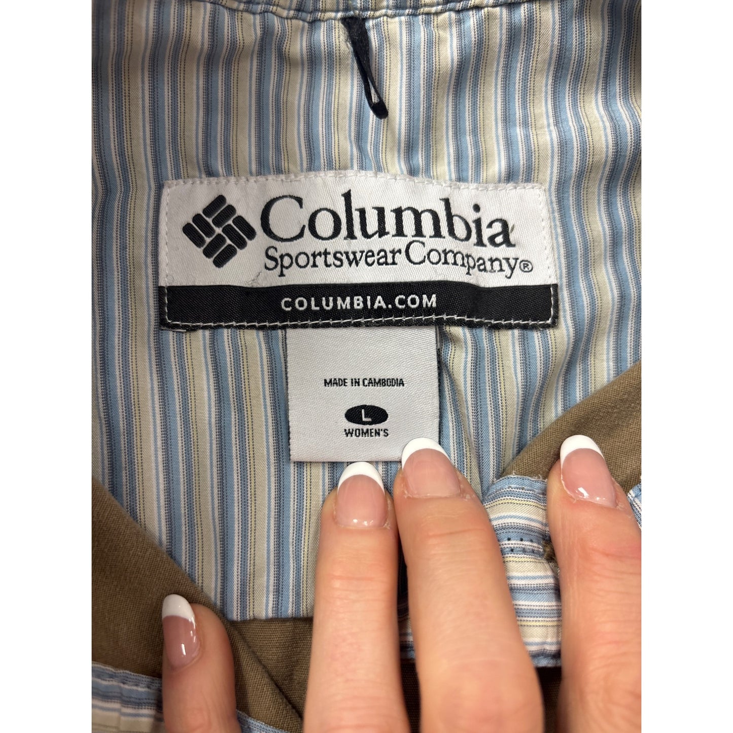 Columbia Womens Button-Up Lightweight Cotton Jacket L #6982
